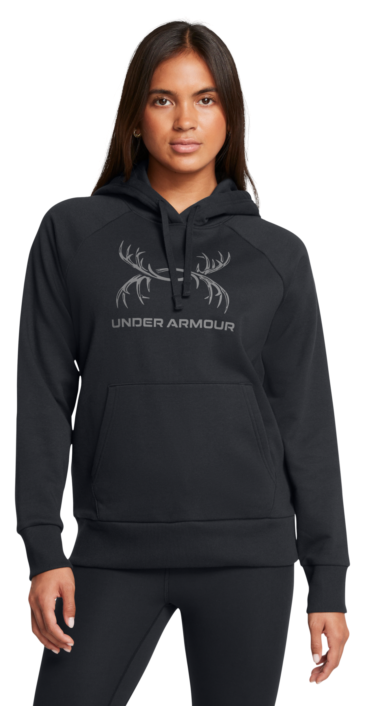Image of Under Armor Rival Antler Graphic Hoodie - Black - XL