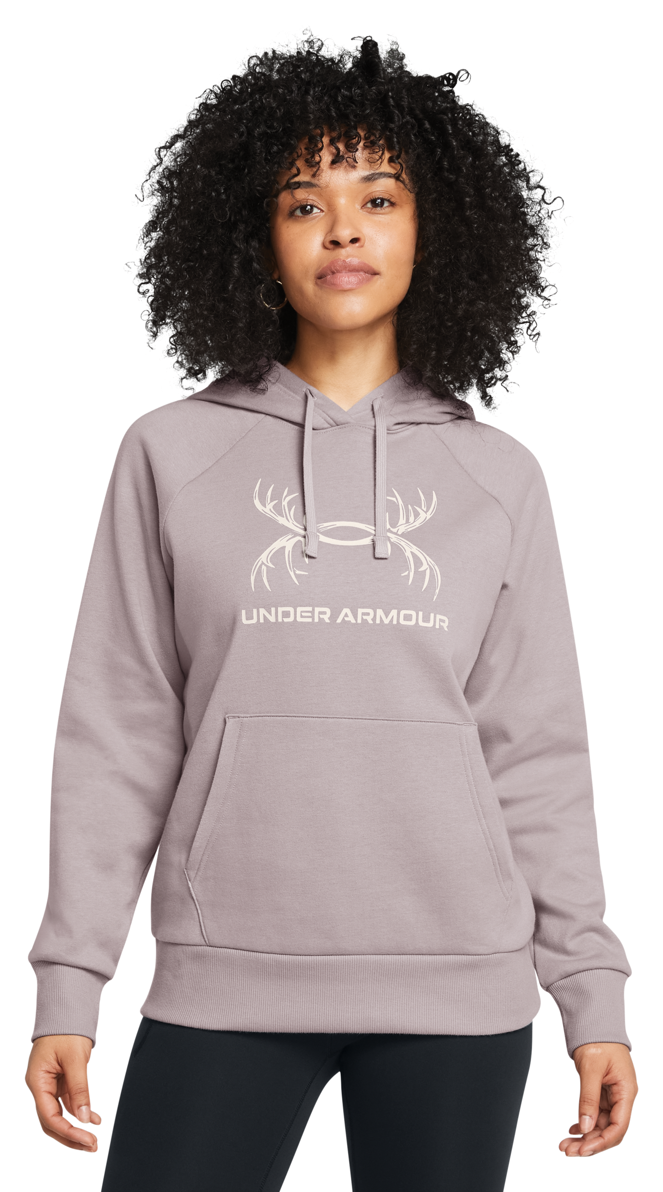 Image of Under Armor Rival Antler Graphic Hoodie for Ladies - Tetra Gray - S