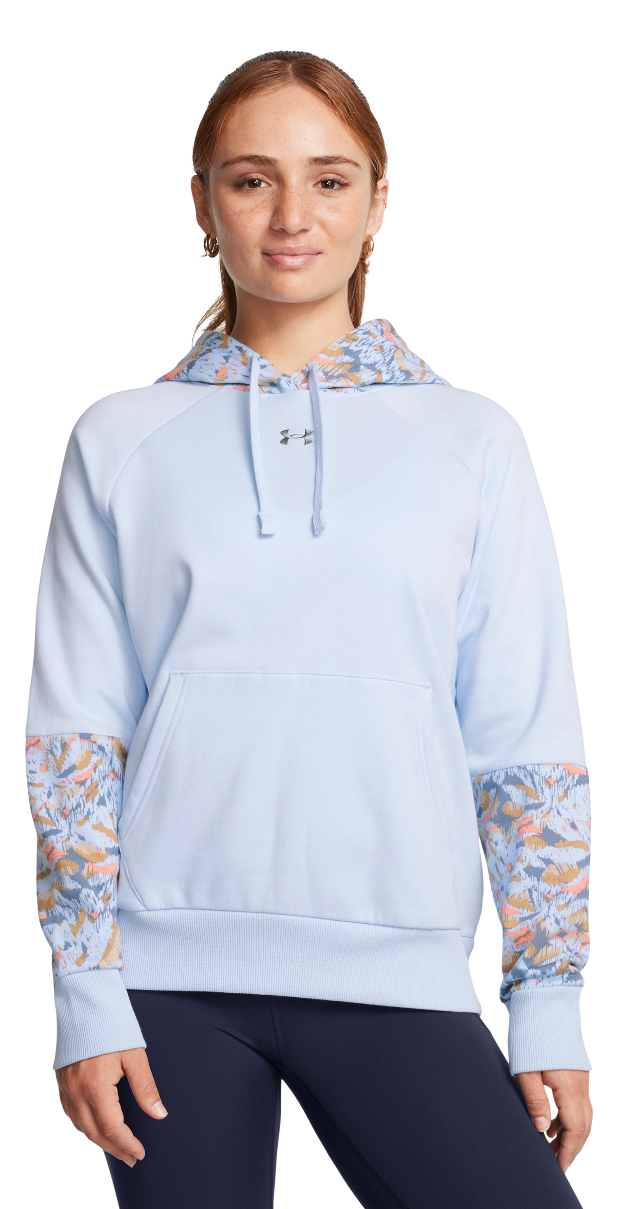 Image of Under Armour Rival Blocked Hoodie for Ladies - Nimbus Blue - XS