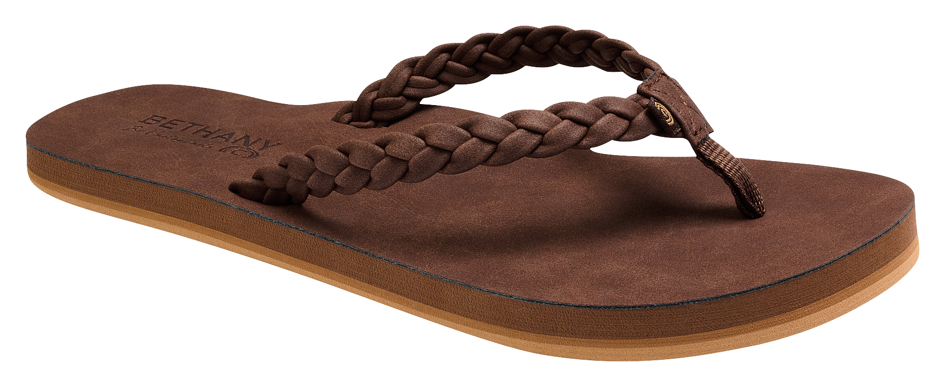 Image of Cobian Bethany Braided Pacifica Thong Sandals for Ladies - Chocolate - 6M