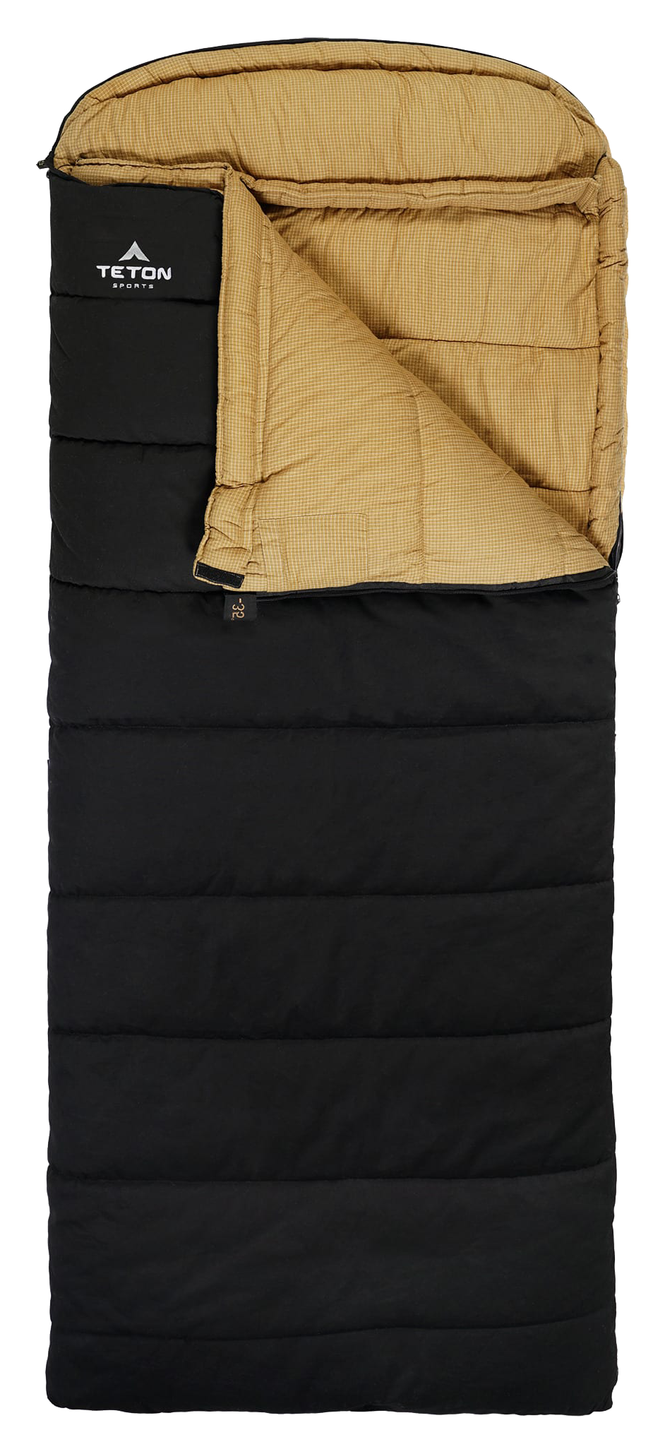 Image of TETON Sports Deer Hunter -35°F Canvas Sleeping Bag - Left Zipper - Black/Tan