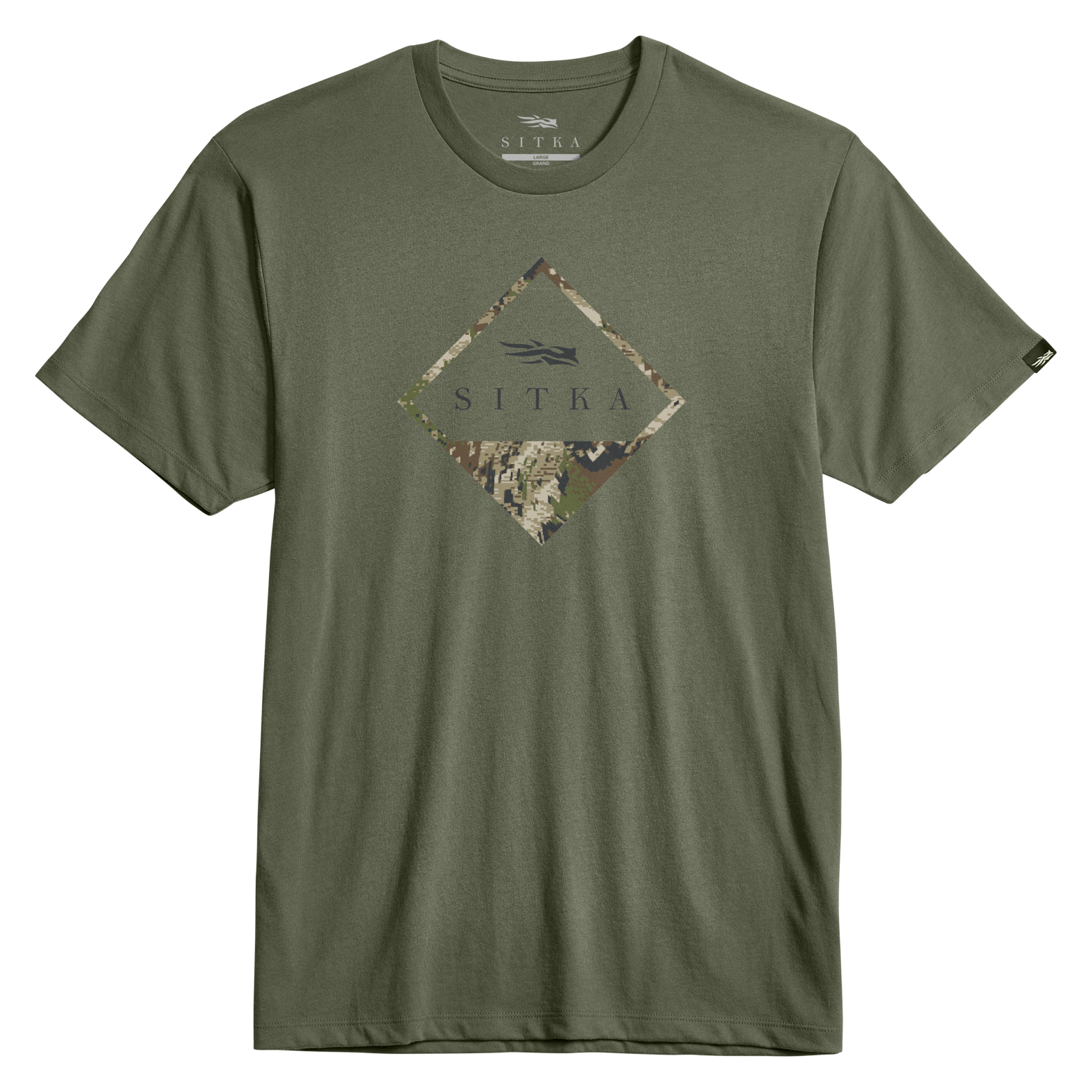 Image of SITKA GORE OPTIFADE Badge Short-Sleeve T-Shirt for Men - Olive Green/Optifade Subalpine - XL