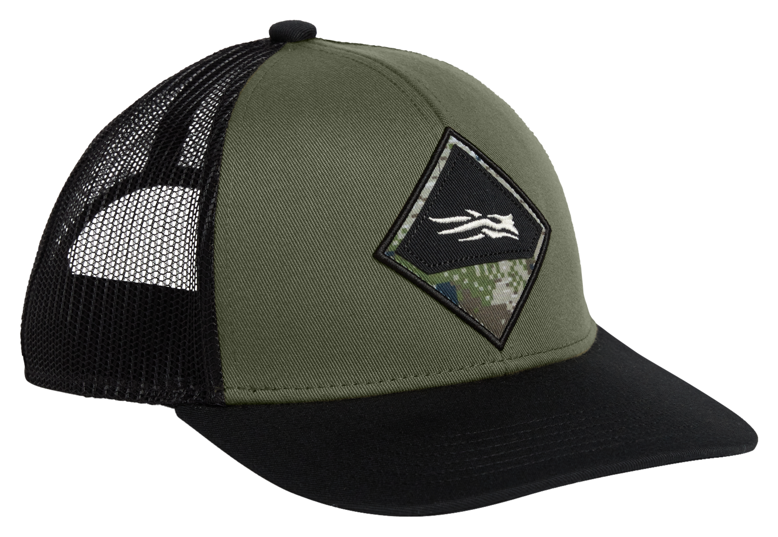 Image of SITKA OPTIFADE Badge Mid-Pro Trucker Cap - Olive Green/Black