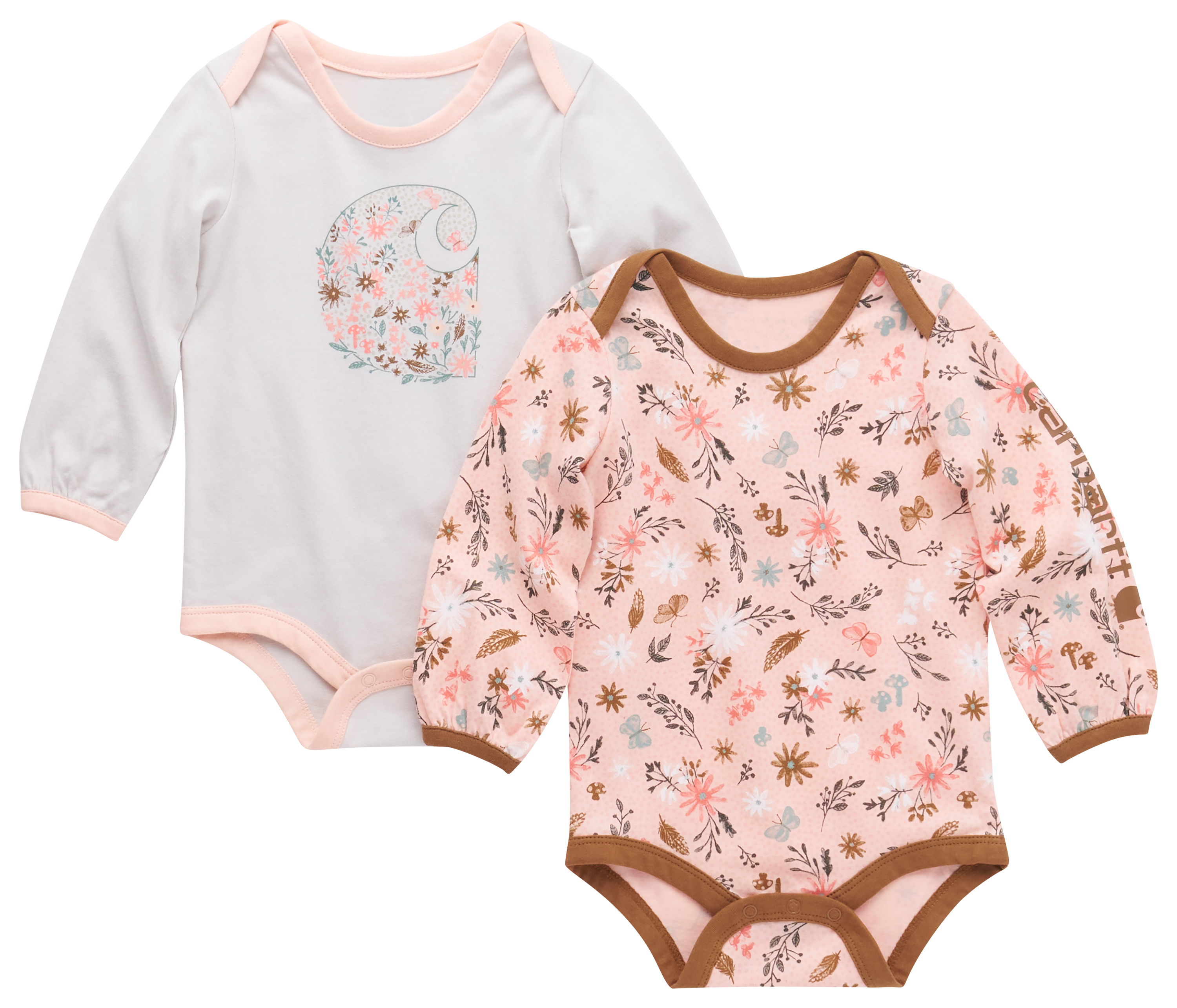 CARHARTT Floral Print Long-Sleeve Bodysuit 2-Piece Set for Babies