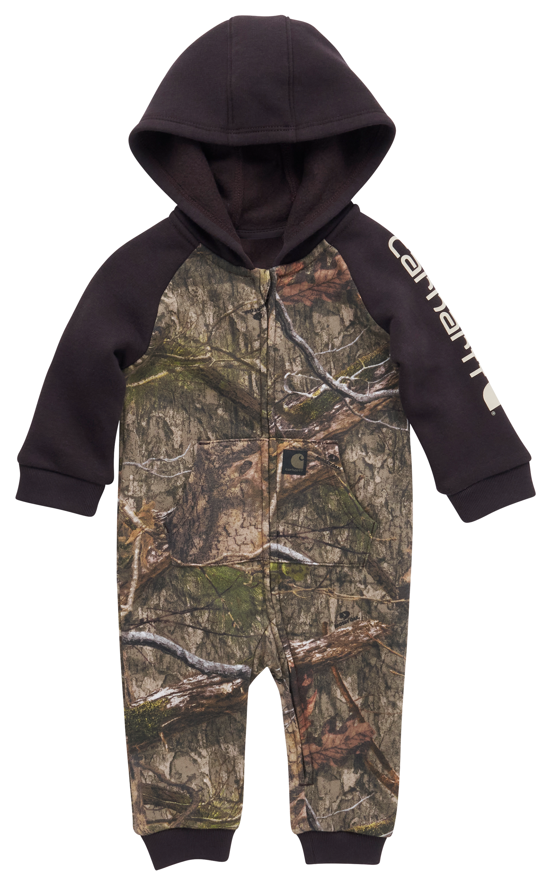 Image of Carhartt Hooded Full-Zip Long-Sleeve Camo Coveralls for Babies