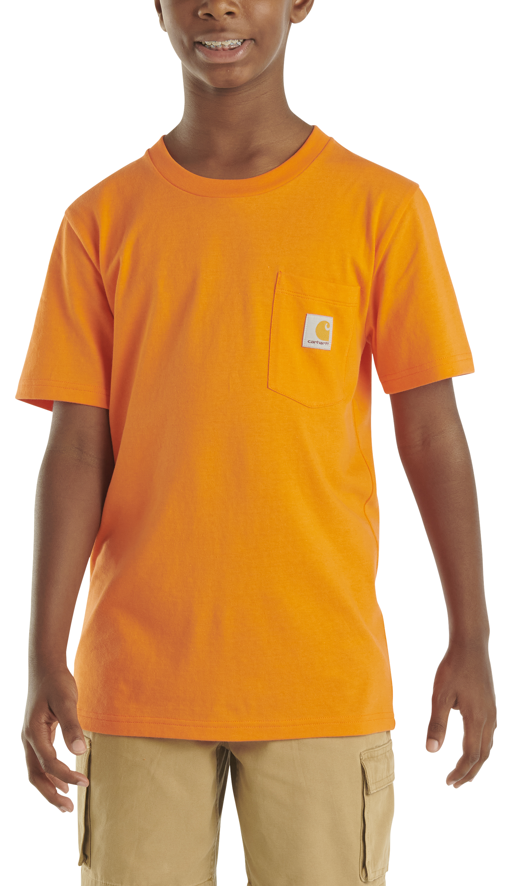 Image of Carhartt Short-Sleeve Pocket T-Shirt for Kids - Exotic Orange