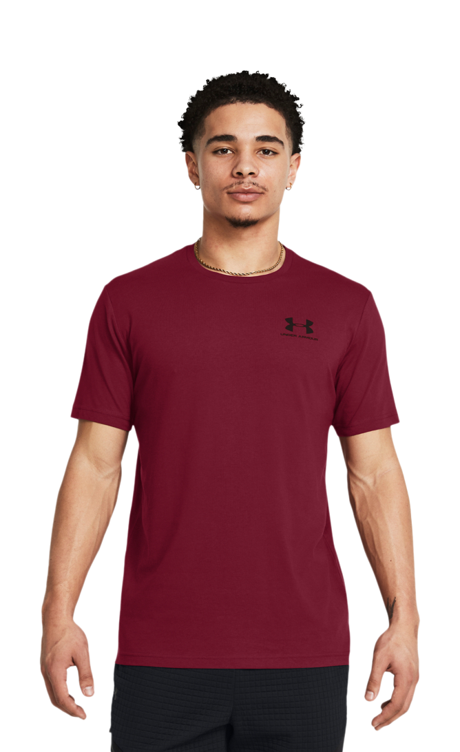 Image of Under Armour Sportstyle Left Chest Short-Sleeve T-Shirt for Men - Cardinal - 3XL