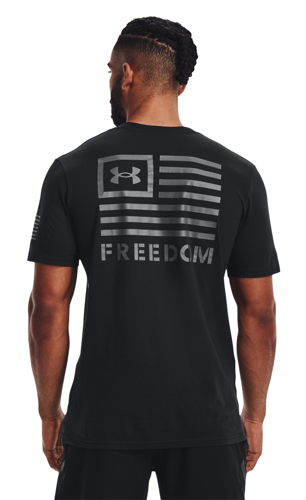 Image of Under Armour Freedom Banner Short-Sleeve T-Shirt for Men - Black/Pitch Gray - S
