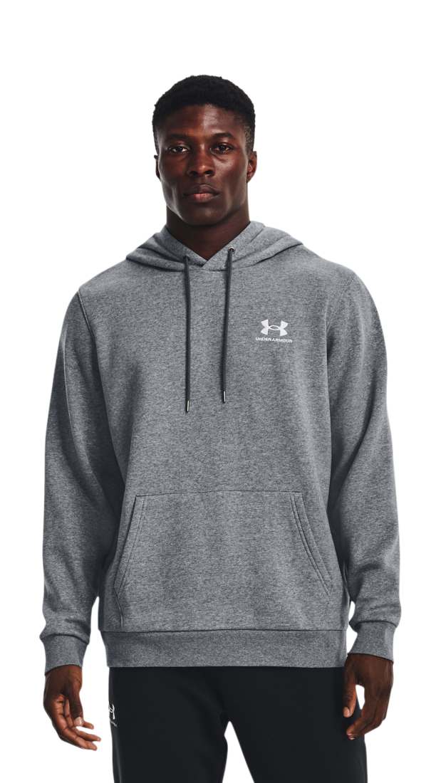 Image of Under Armour Icon Fleece Long-Sleeve Hoodie for Men - Pitch Gray Heather - S