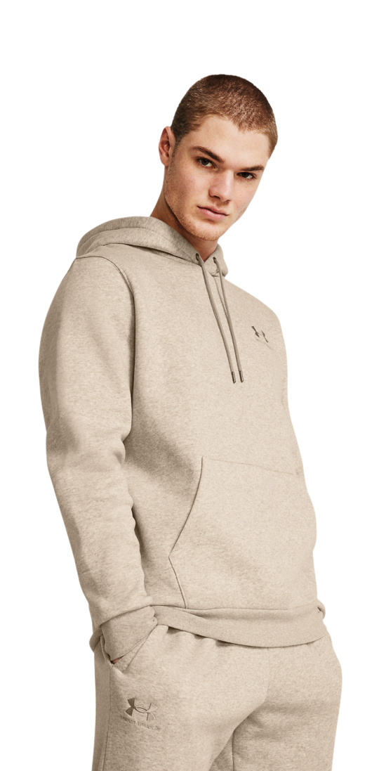 Image of Under Armour Icon Fleece Long-Sleeve Hoodie for Men - Timberwolf Taupe - S