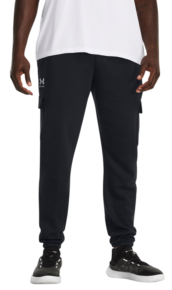Image of Under Armour Icon Fleece Cargo Pants for Men - Black