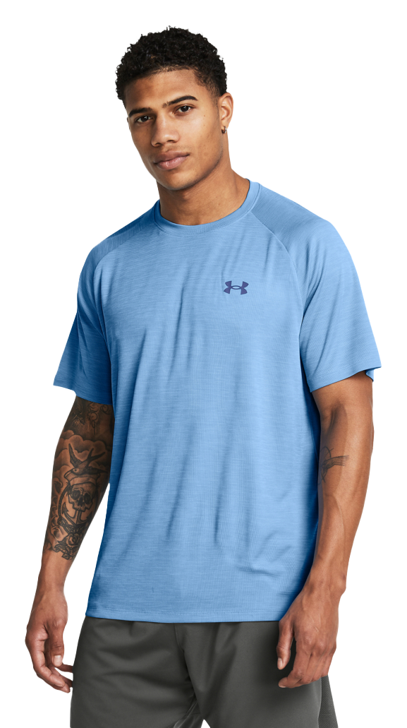 Under Armour Tech Textured Short-Sleeve T-Shirt for Men - Horizon Blue/Tech Blue - S