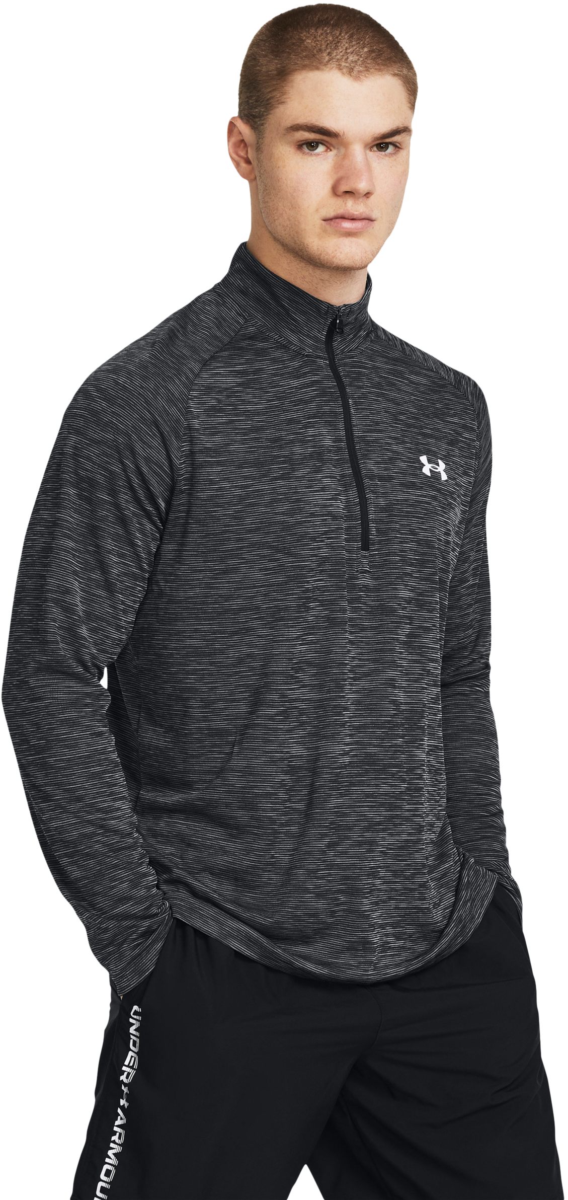 Image of Under Armour Tech Textured Half-Zip Pullover - Black - 3XL