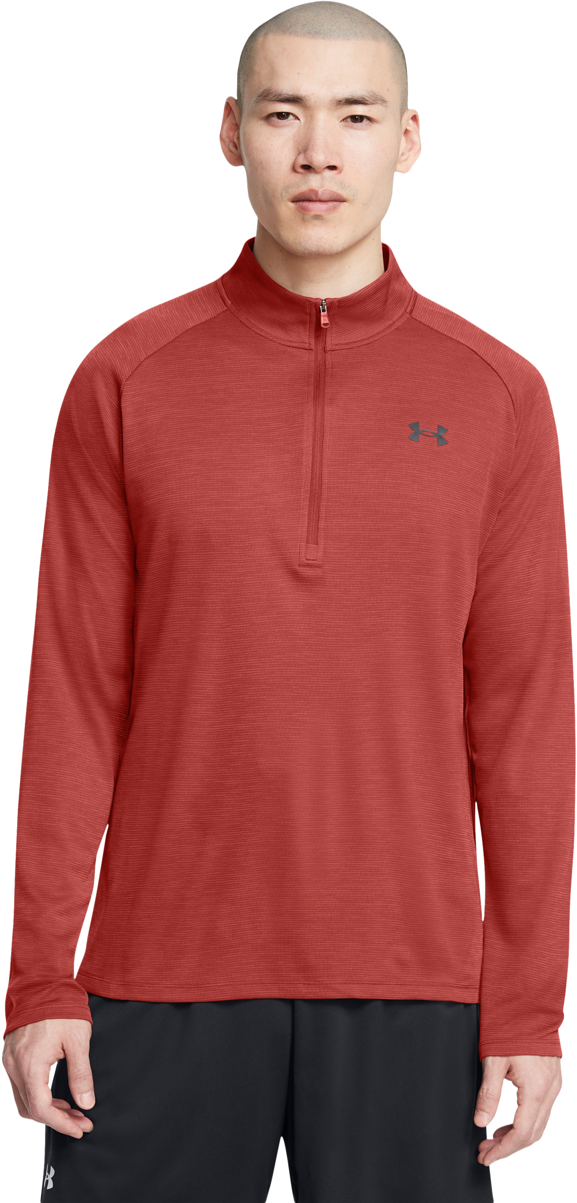 Image of Under Armour Tech Textured Half-Zip Pullover - Earthen Orange
