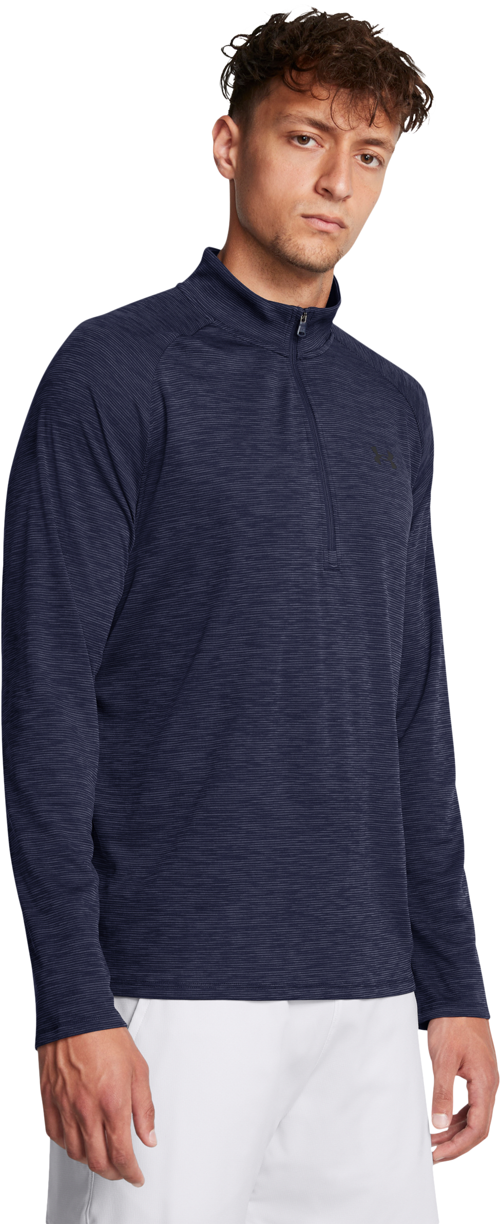 Image of Under Armour Tech Textured Half-Zip Pullover - Midnight Navy
