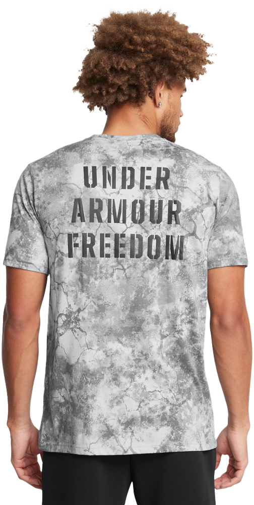 Image of Under Armour Crackle Camo Printed T-Shirt for Men - Mod Gray