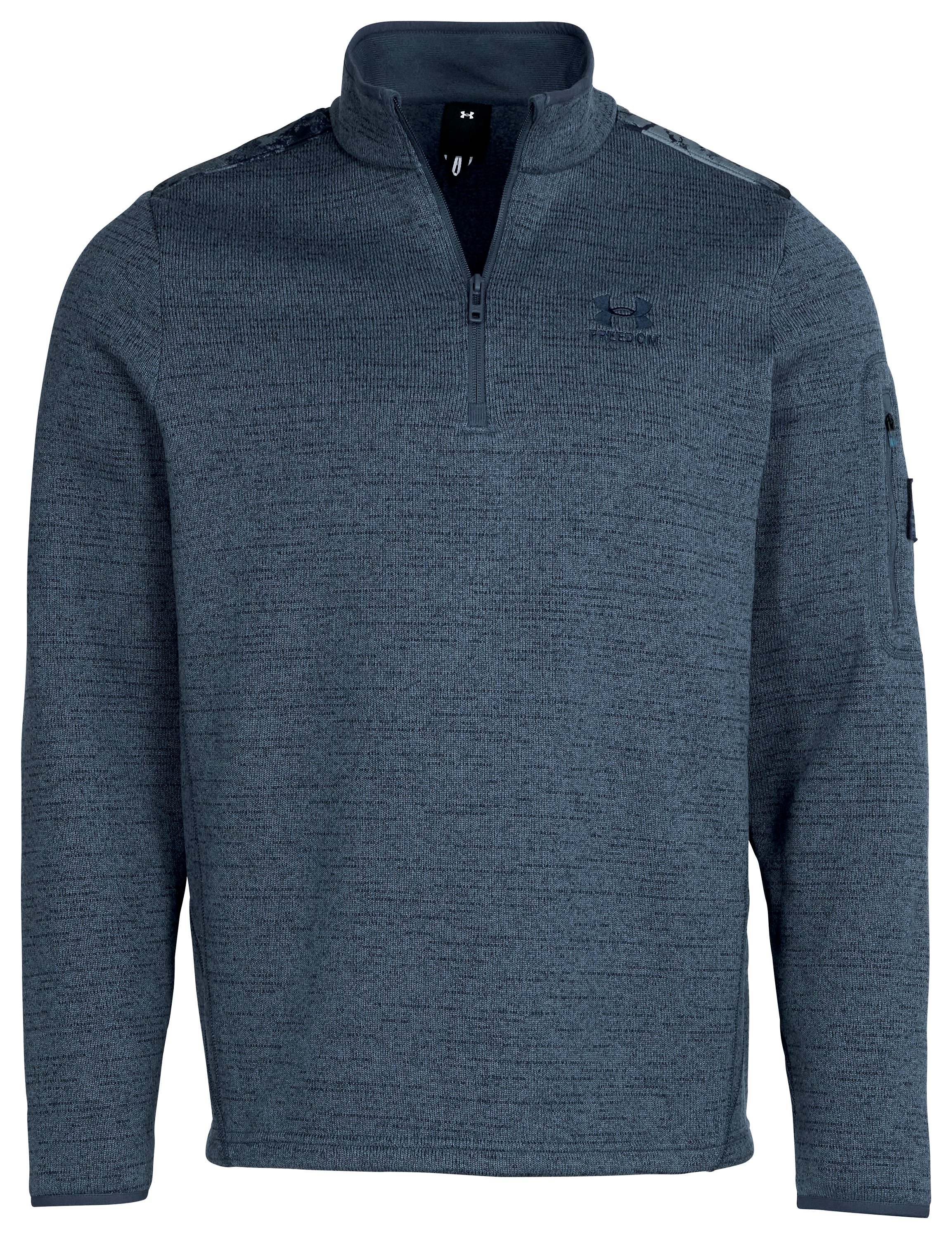 Image of Under Armour Expanse Freedom Quarter-Zip Long-Sleeve Pullover for Men - Downpour Gray/Navy