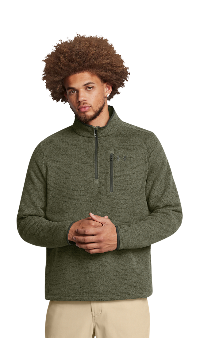 Image of Under Armour Expanse 1/4-Zip Long-Sleeve Pullover for Men - MOD Green/Baroque