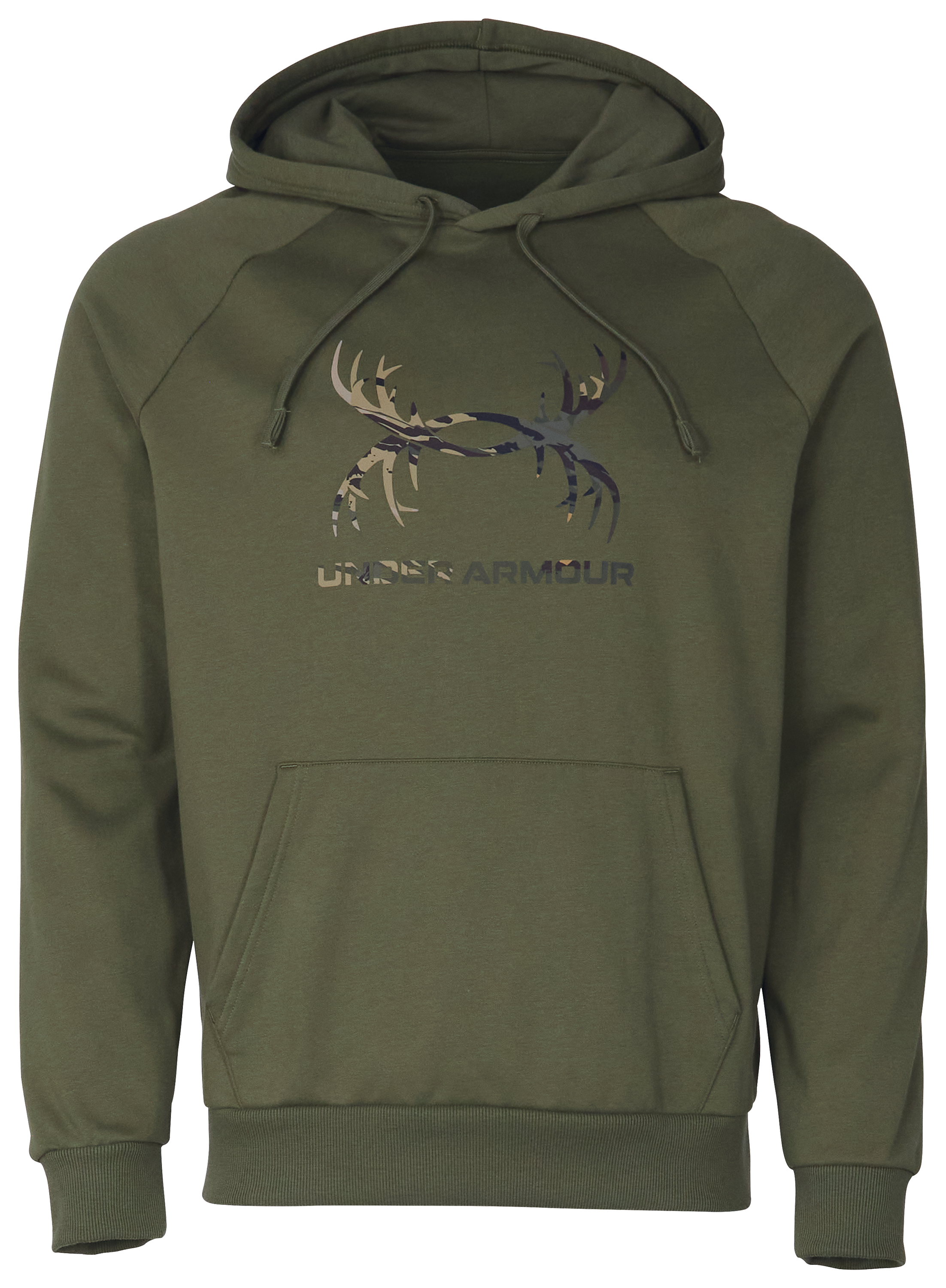 Image of Under Armour Rival Antler Graphic Hoodie for Men - Mod Green/UA Forest All-Season - M