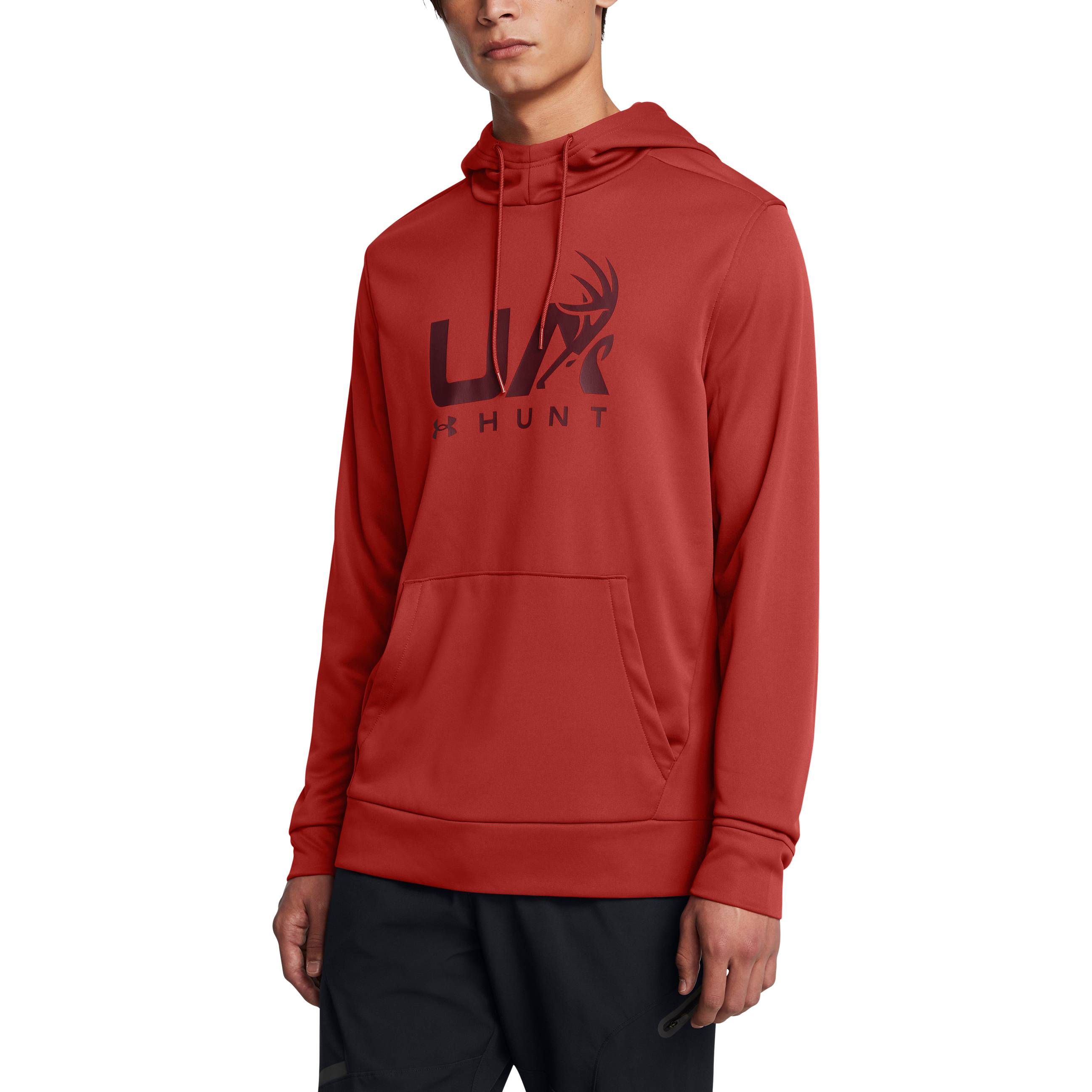 Image of Under Armour AF Hunt Icon Long-Sleeve Hoodie for Men - Earthen Orange/Black - M