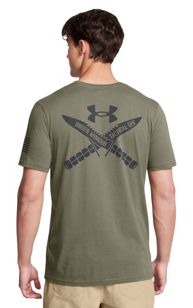 Image of Under Armour Freedom Spine Short-Sleeve T-Shirt for Men - Mod Green/Black - L