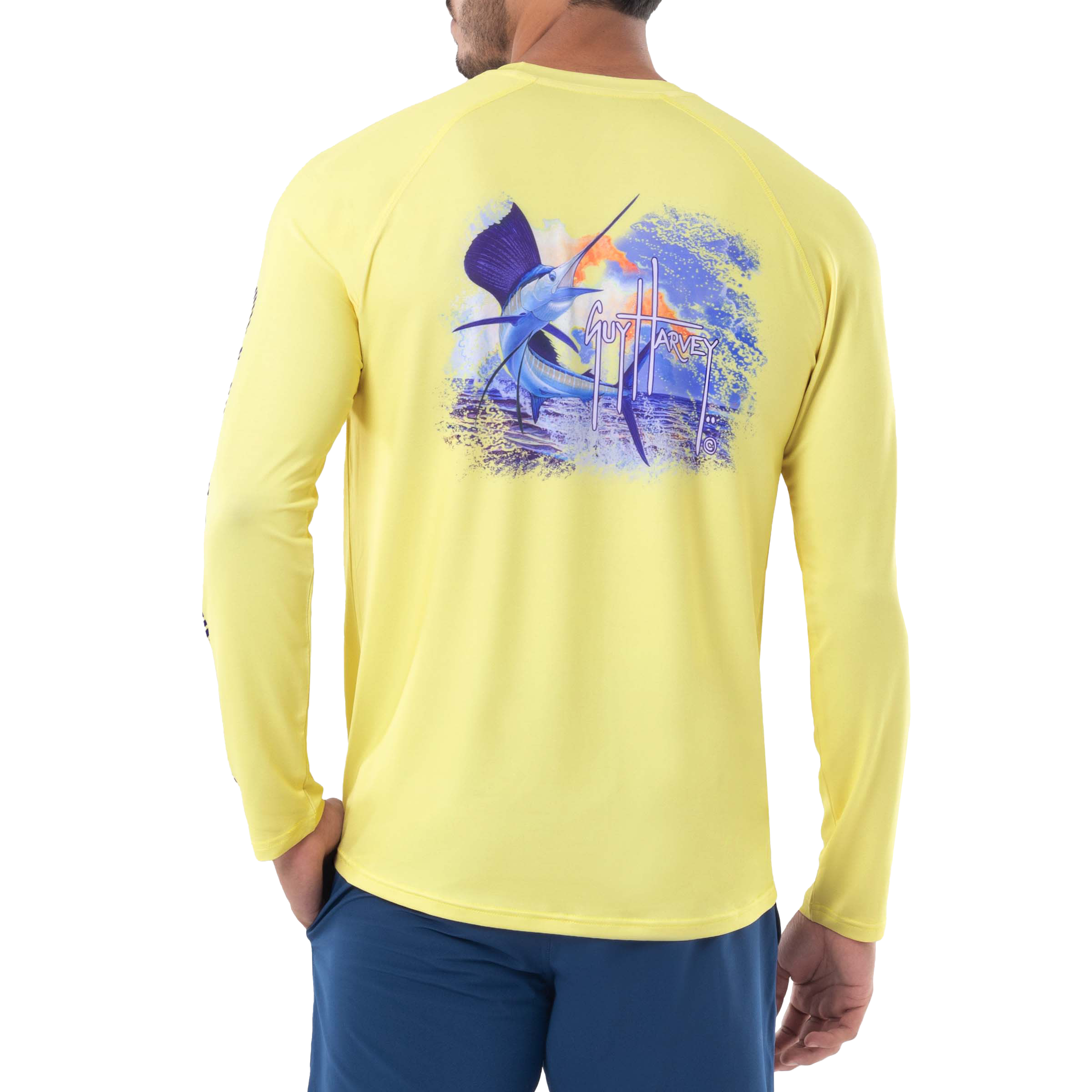Men's Lake Edge Bass Sun Protection Long Sleeve Shirt – Guy Harvey