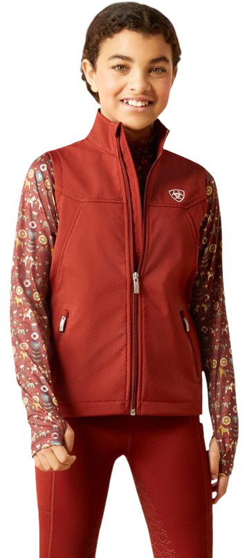 Image of Ariat New Team Softshell Vest for Kids - Fired Brick - L