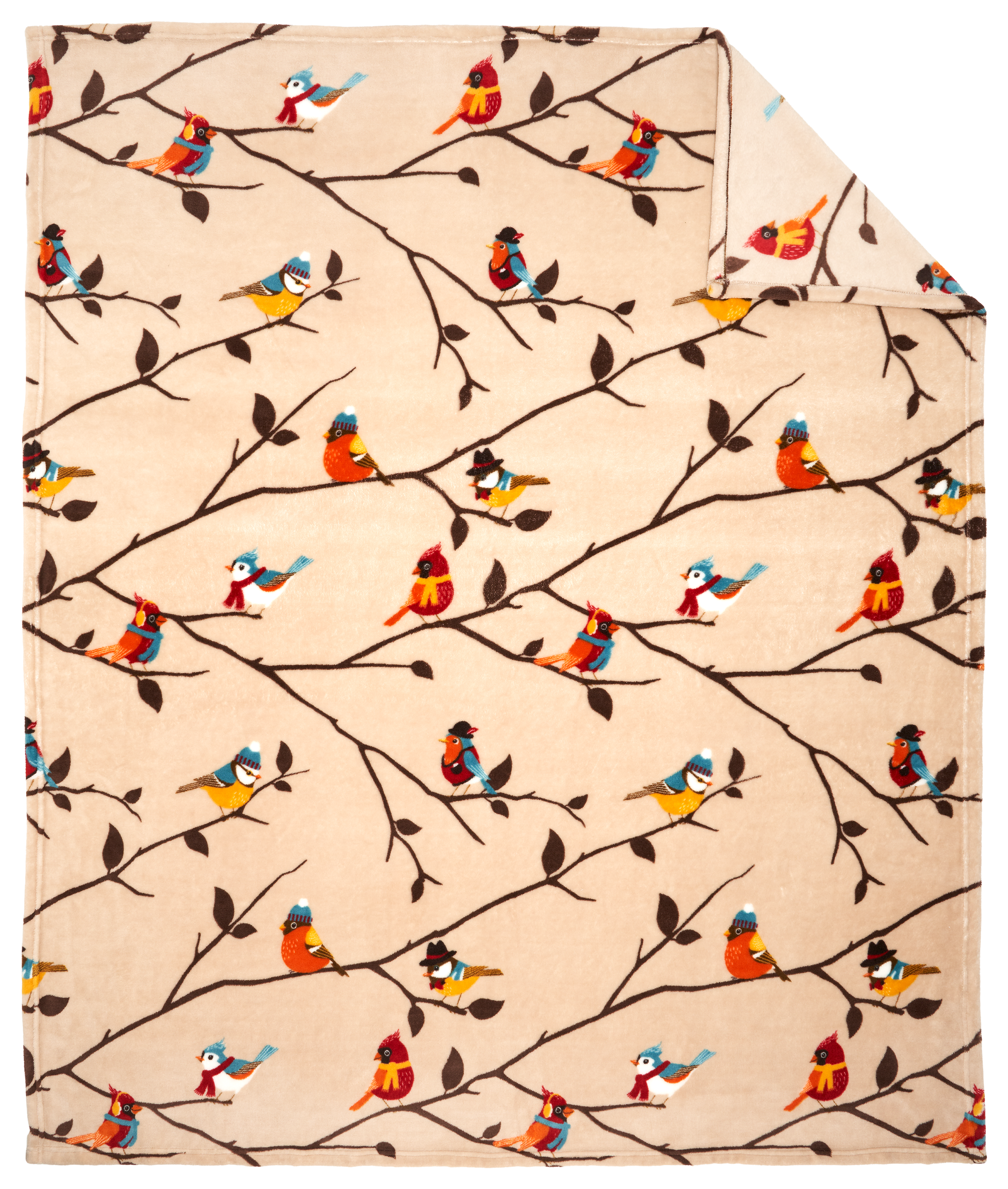 Image of White River Home Birds Coral Fleece Throw