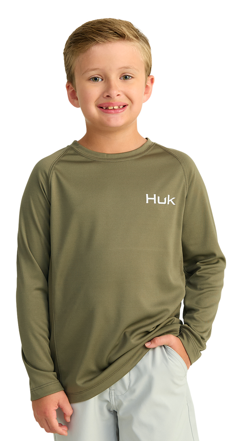 HUK KC Pursuit Graphic Crew-Neck Long-Sleeve Shirt for Kids