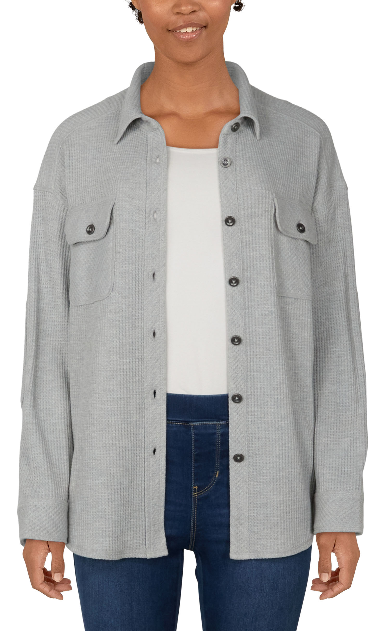 NATURAL REFLECTIONS Timberline Waffle Long-Sleeve Shirt Jacket for Ladies