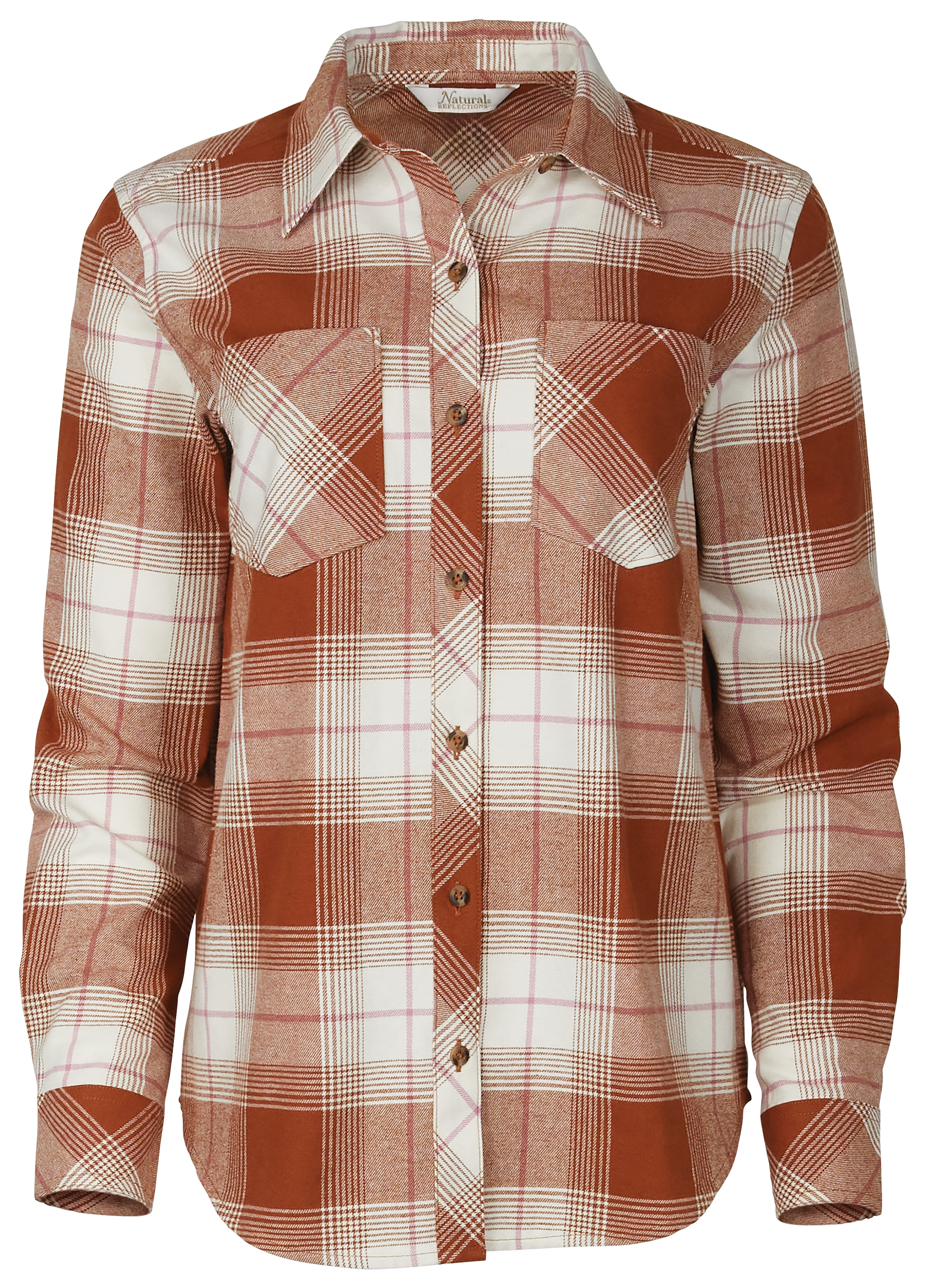 Image of Natural Reflections Cane Creek Flannel Long-Sleeve Shirt - Mocha Bisque Plaid