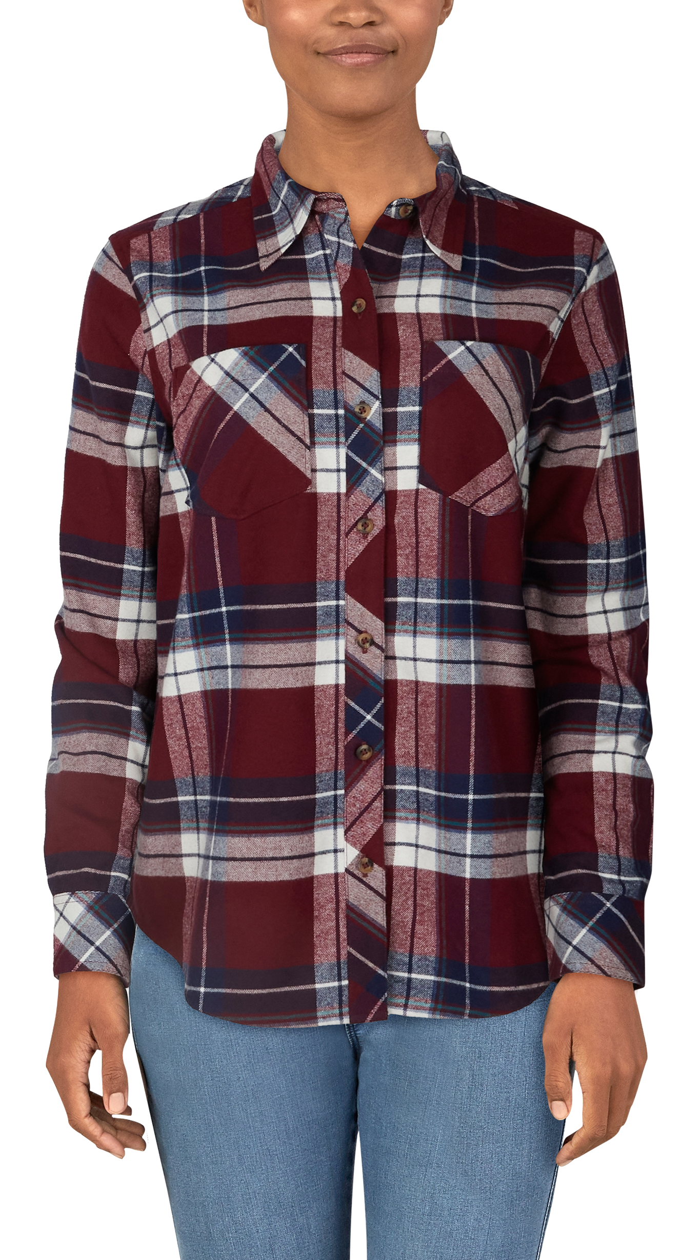 NATURAL REFLECTIONS Cane Creek Flannel Long-Sleeve Shirt for Ladies