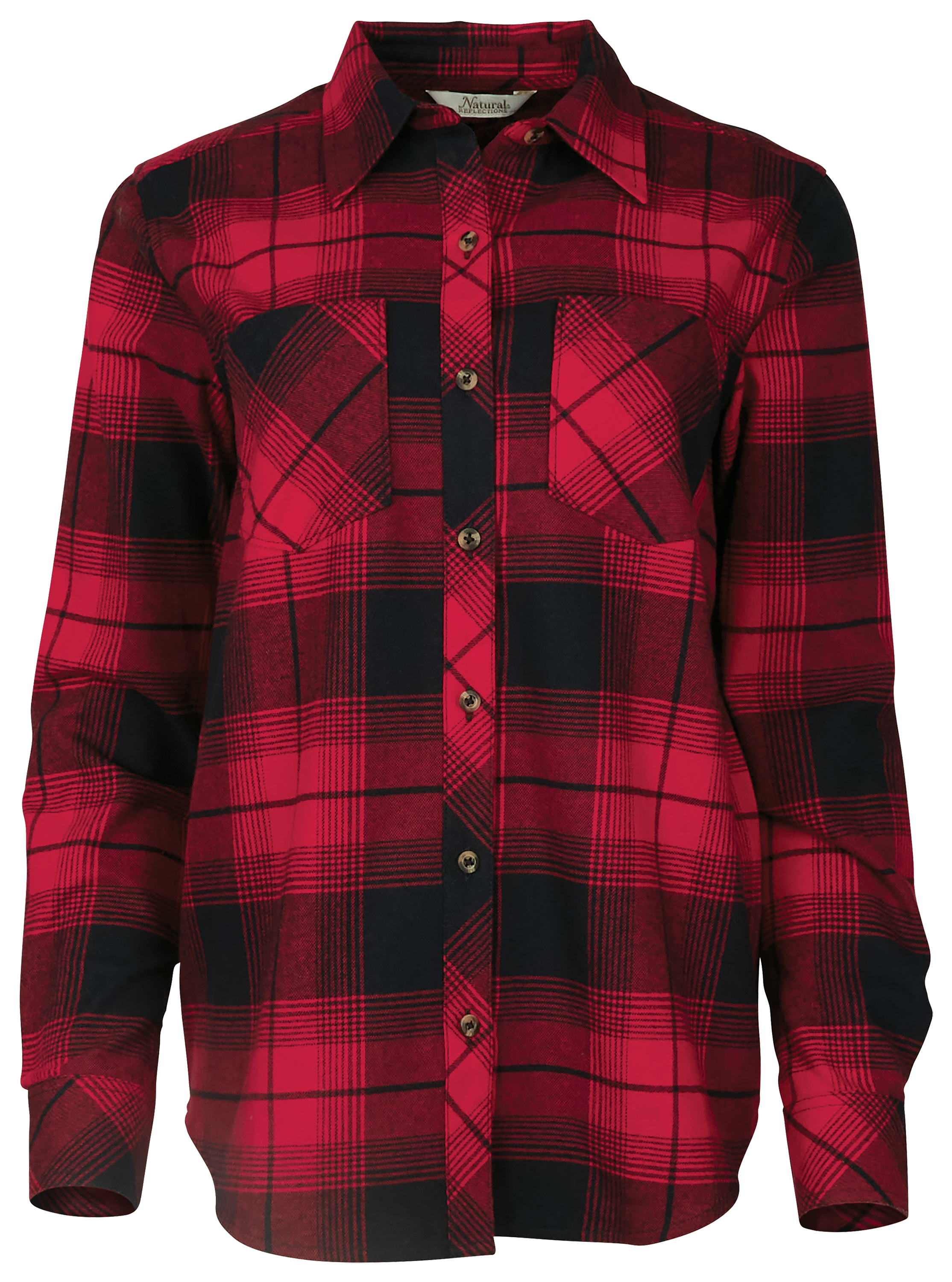 Image of Natural Reflections Cane Creek Flannel Long-Sleeve Shirt - Salsa Red Plaid