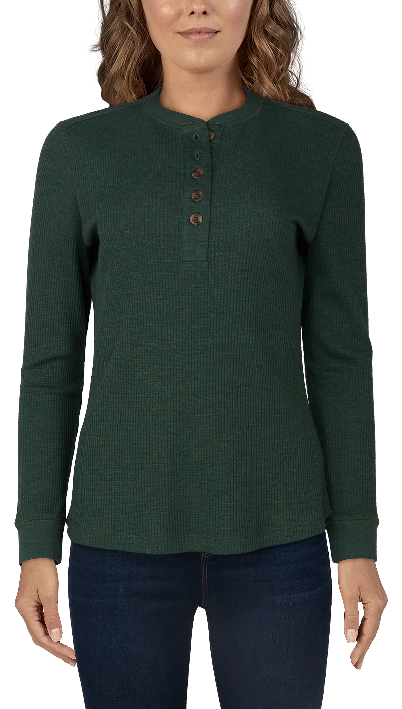 Image of Natural Reflections Timberbrook Thermal Long-Sleeve Henley for Ladies - Sycamore - S