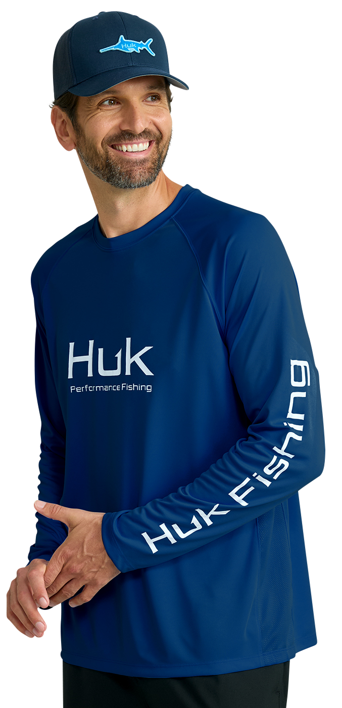 HUK Vented Pursuit Logo Graphic Long-Sleeve Shirt for Men