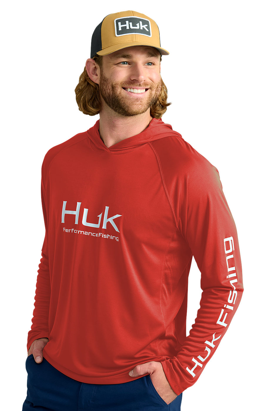 Image of Huk Vented Pursuit Hoodie - Scarlet Blaze