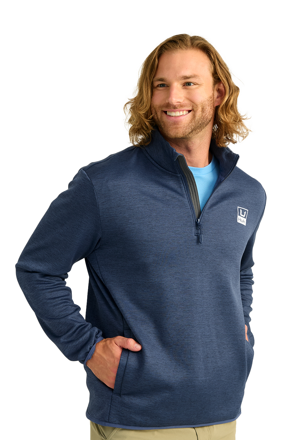 HUK Coldfront+ Quarter-Zip Long-Sleeve Pullover for Men