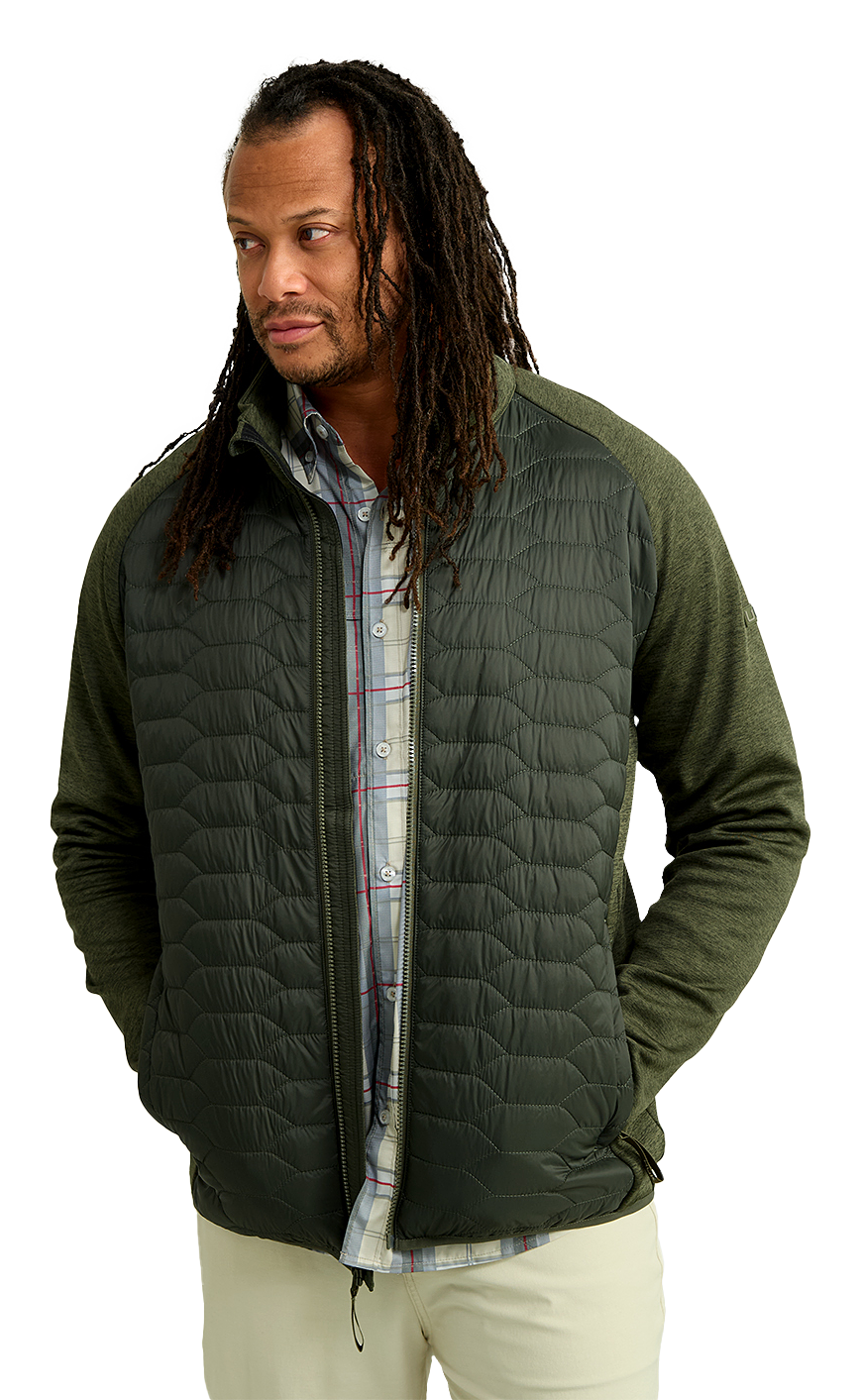 Image of Huk Scale Hybrid Jacket for Men - Cypress Landing - S