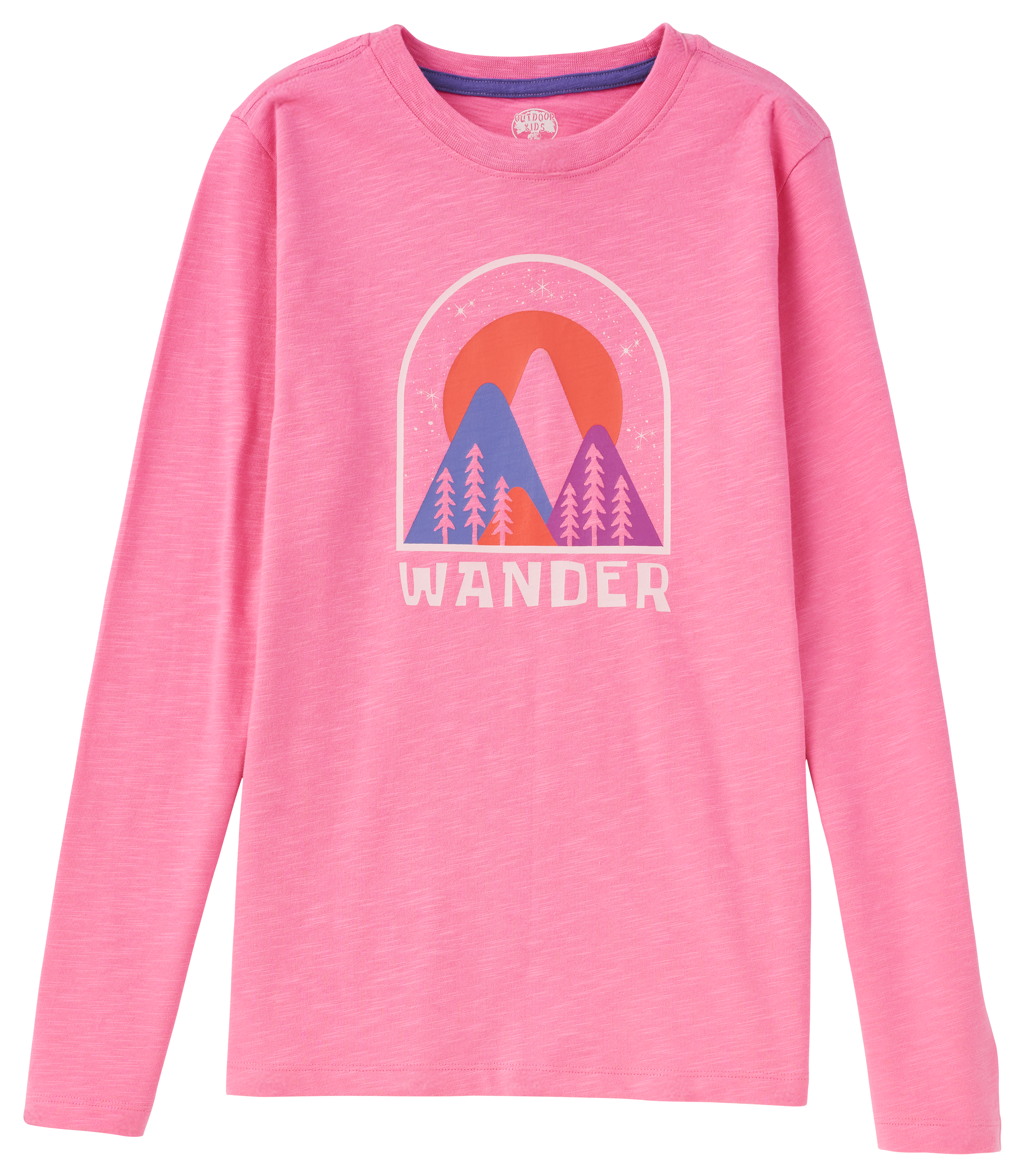 Image of Outdoor Kids Glow-In-The-Dark Trail Long-Sleeve T-Shirt for Kids - Aurora Pink - XS