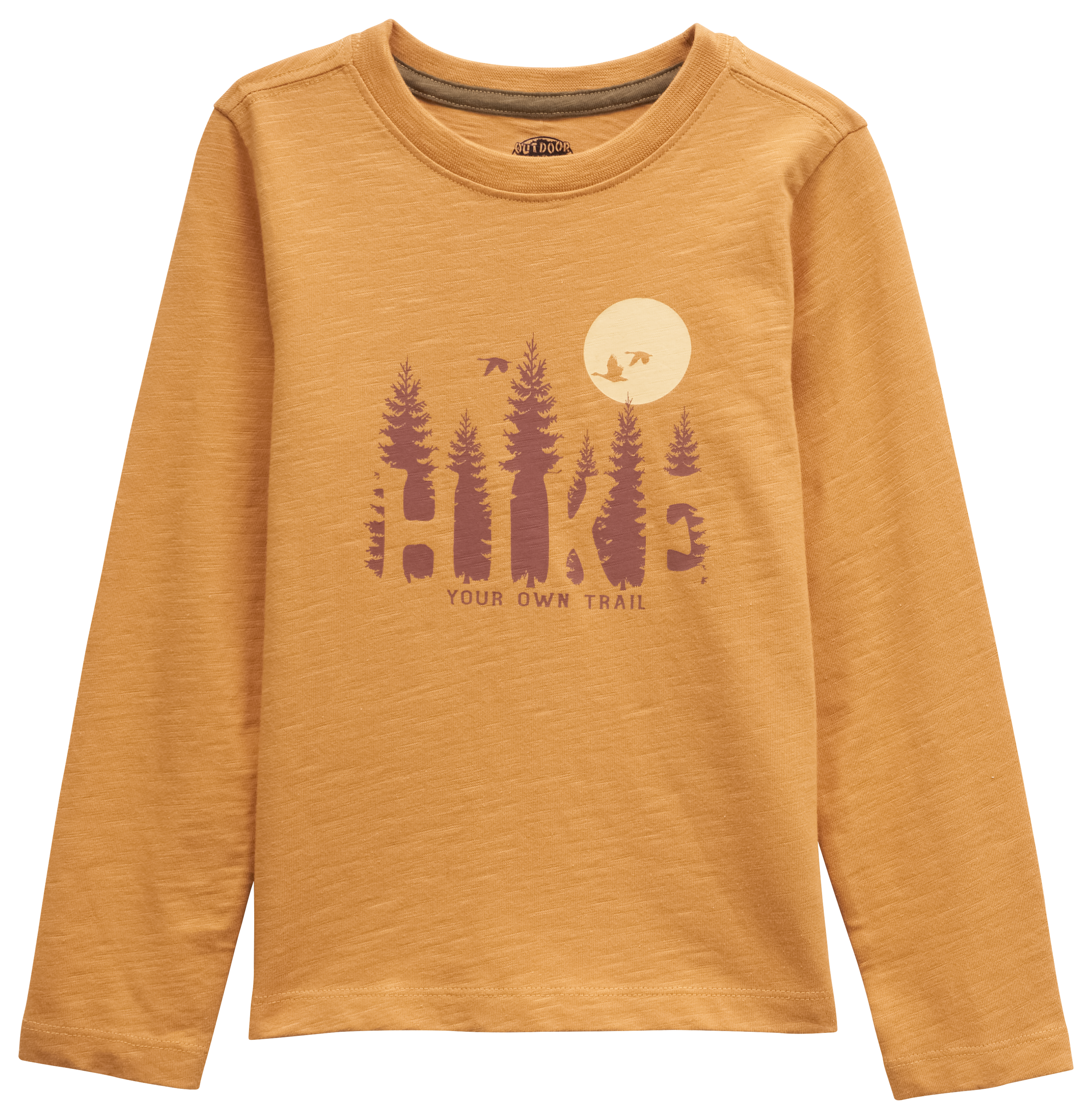 Image of Outdoor Kids Glow-In-The-Dark Trail Long-Sleeve T-Shirt for Toddlers - Honey Mustard - 2T