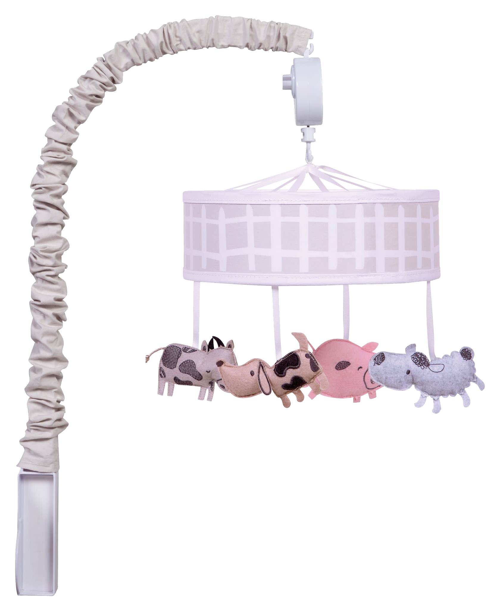 Image of Trend Lab Sammy & Lou Pink Floral Musical Crib Mobile for Babies