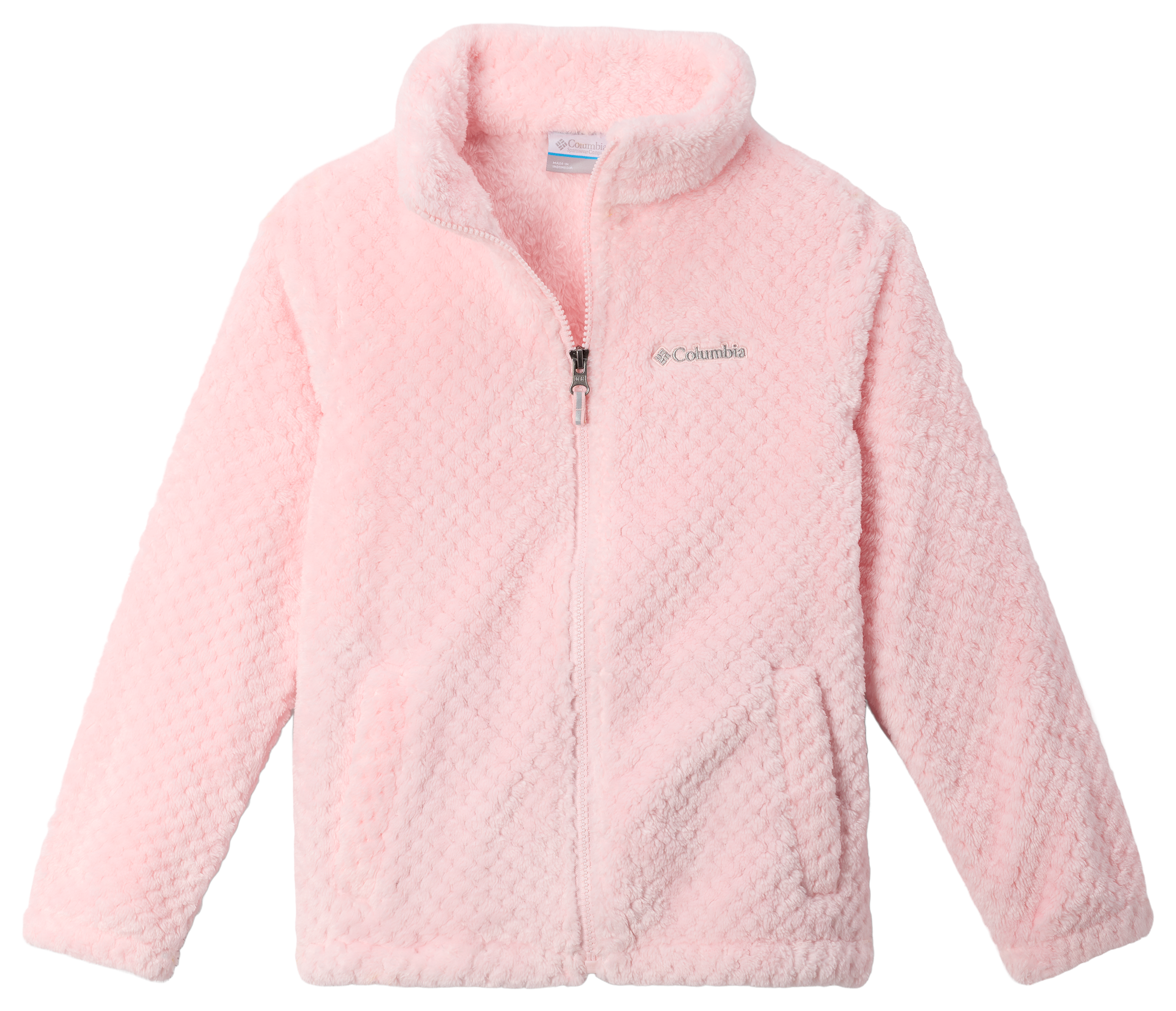 Image of Columbia Fire Side Sherpa Full-Zip Jacket for Kids - Satin Pink - XXS