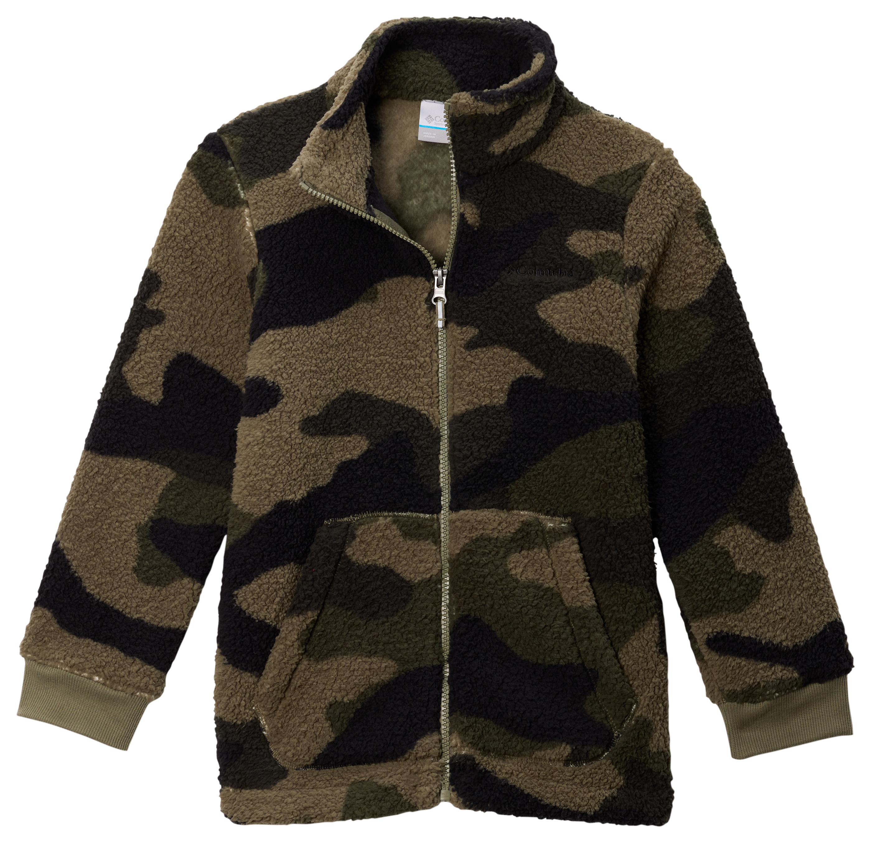 Image of Columbia Rugged Ridge II Printed Sherpa Full-Zip Jacket for Kids - Stone Green Mod Camo - L