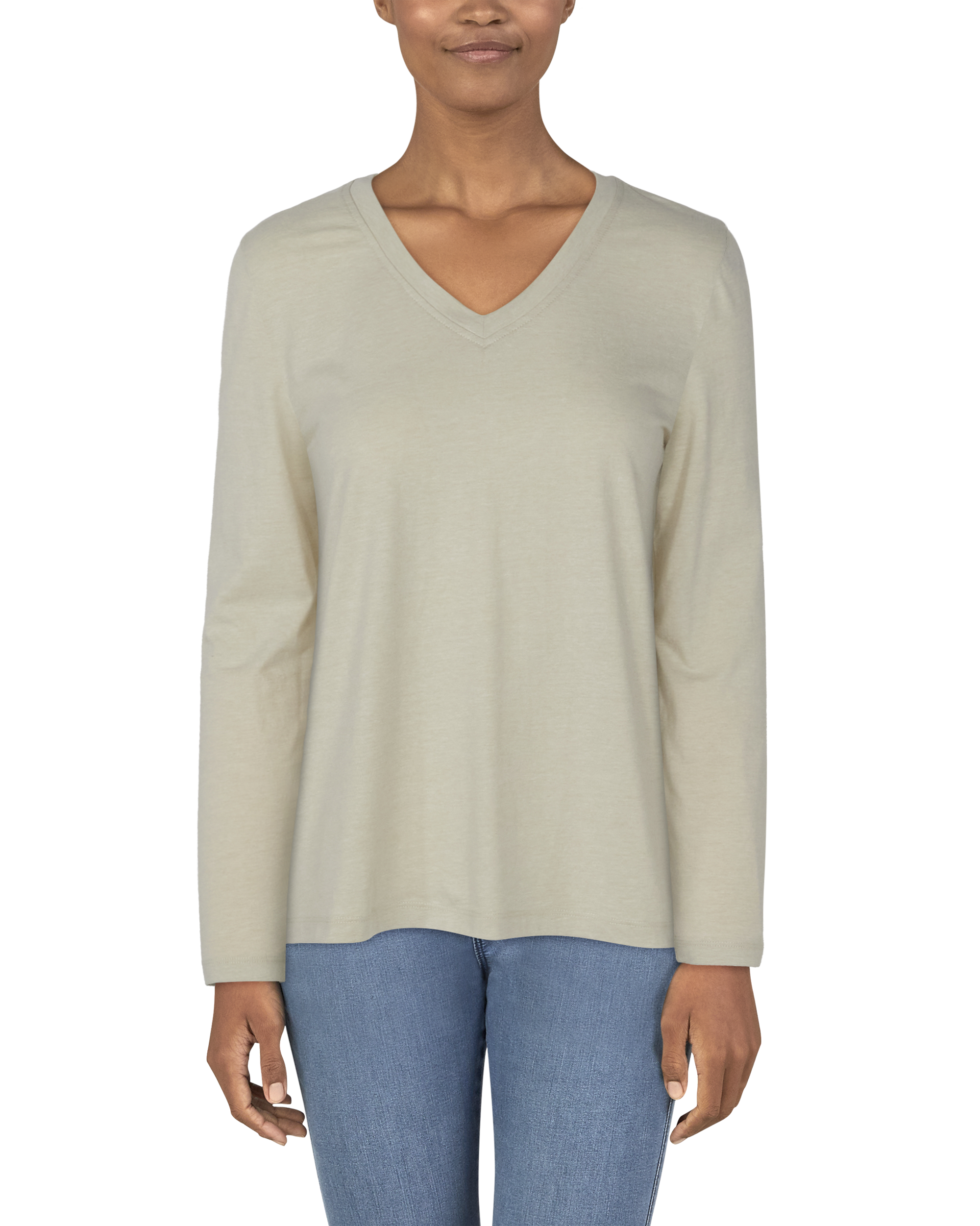 Natural Reflections Everyday V-Neck Long-Sleeve Shirt for Ladies                                                                