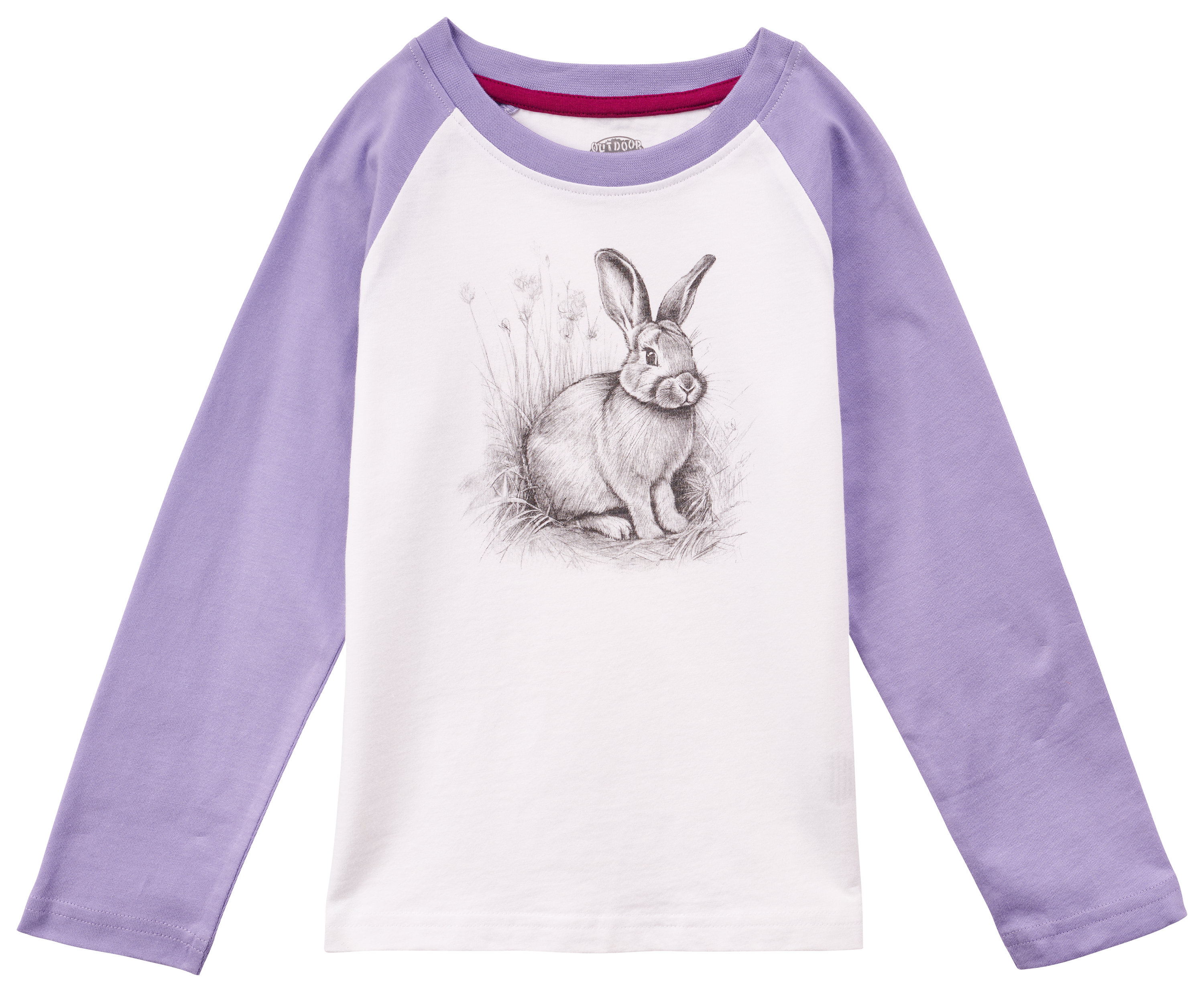 Image of Outdoor Kids Animal Raglan Long-Sleeve T-Shirt for Toddlers - Violet Tulip - 2T