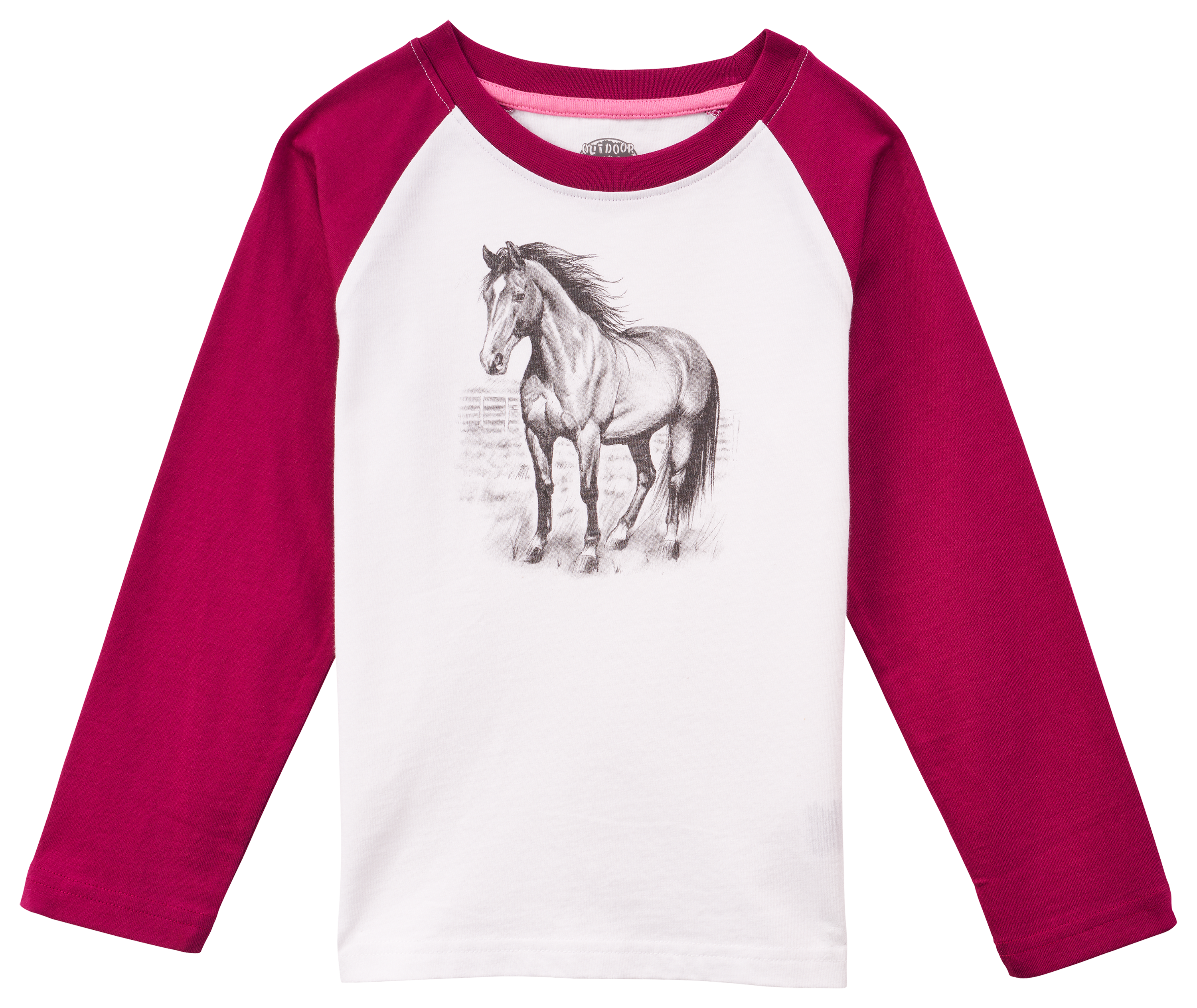 Image of Outdoor Kids Animal Raglan Long-Sleeve T-Shirt for Toddlers - Raspberry Radiance - 2T