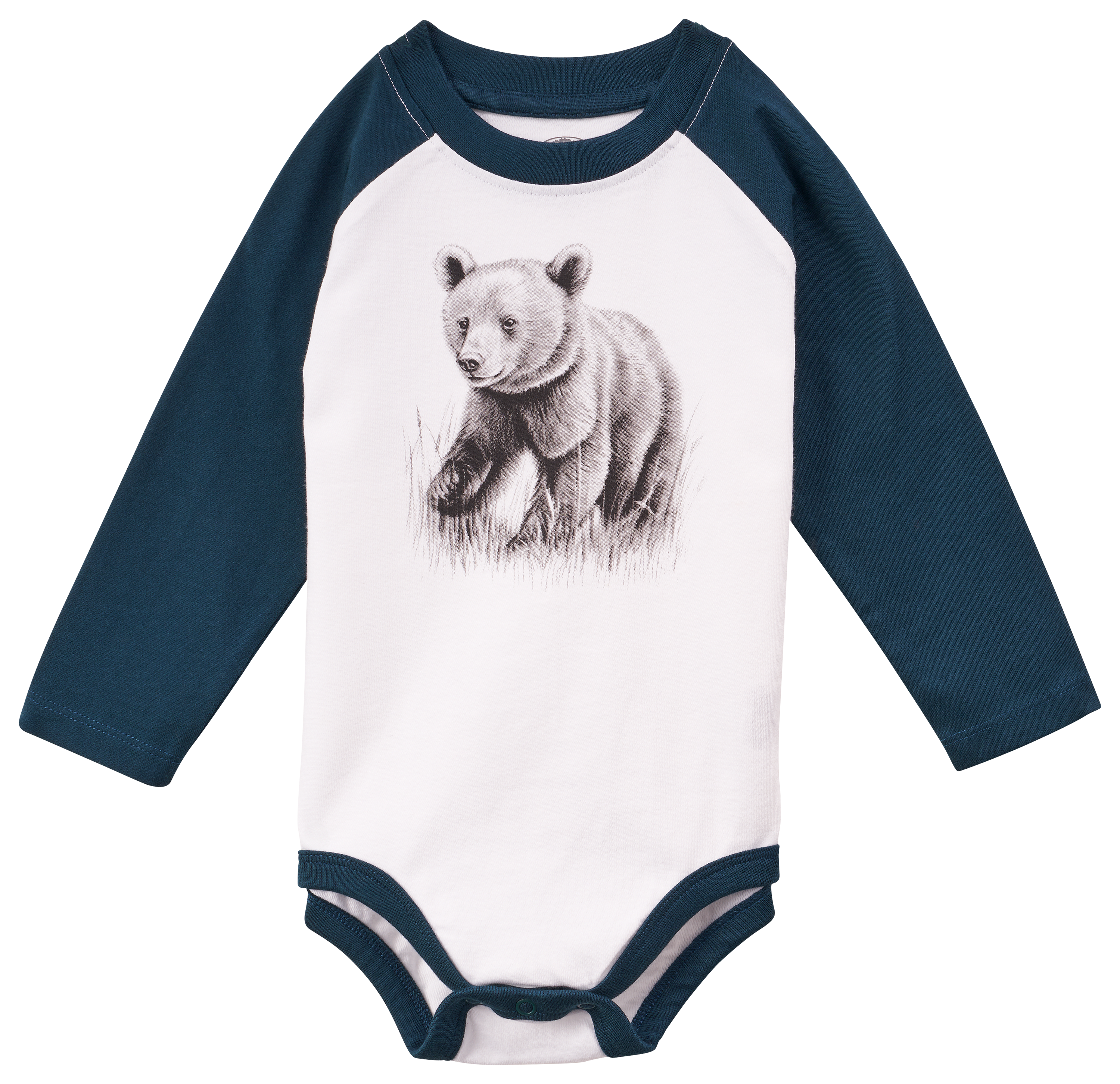 Image of Outdoor Kids Graphic Raglan Long-Sleeve Bodysuit for Babies - Reflecting Pond - 0-3 Months