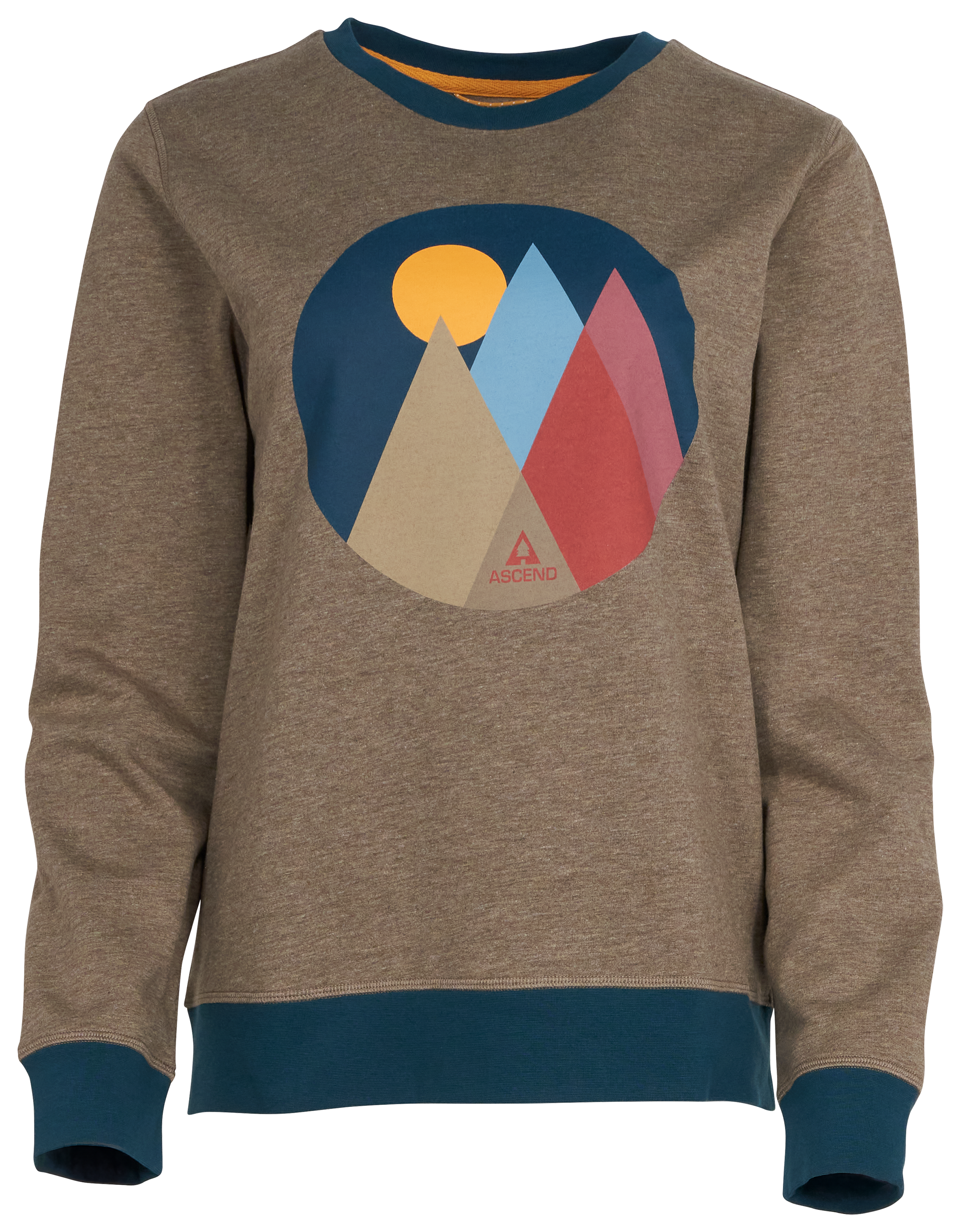 Image of Ascend To and Fro Graphic Crew-Neck Sweatshirt for Ladies - Fallen Rock Heather - XS