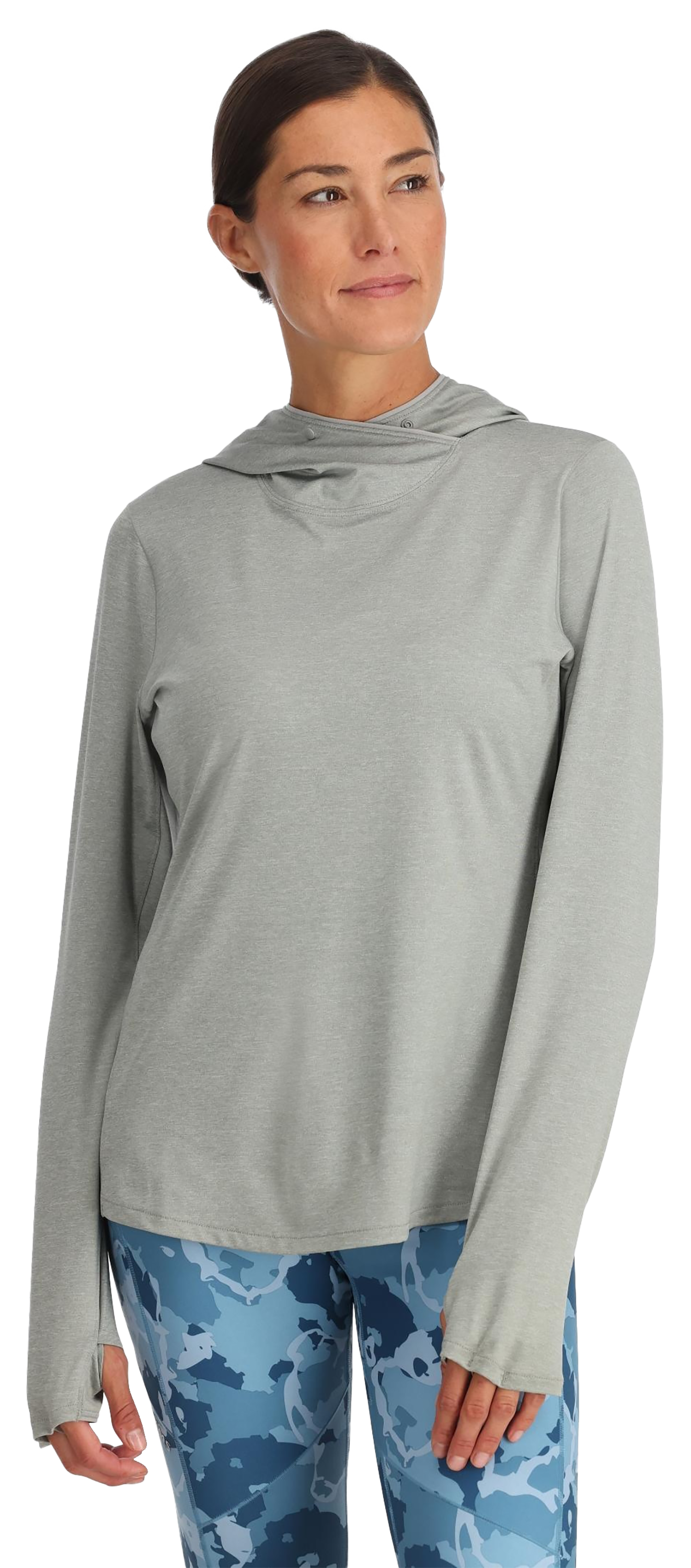 Image of Simms SolarFlex Long-Sleeve Hoodie for Ladies - Cinder Heather