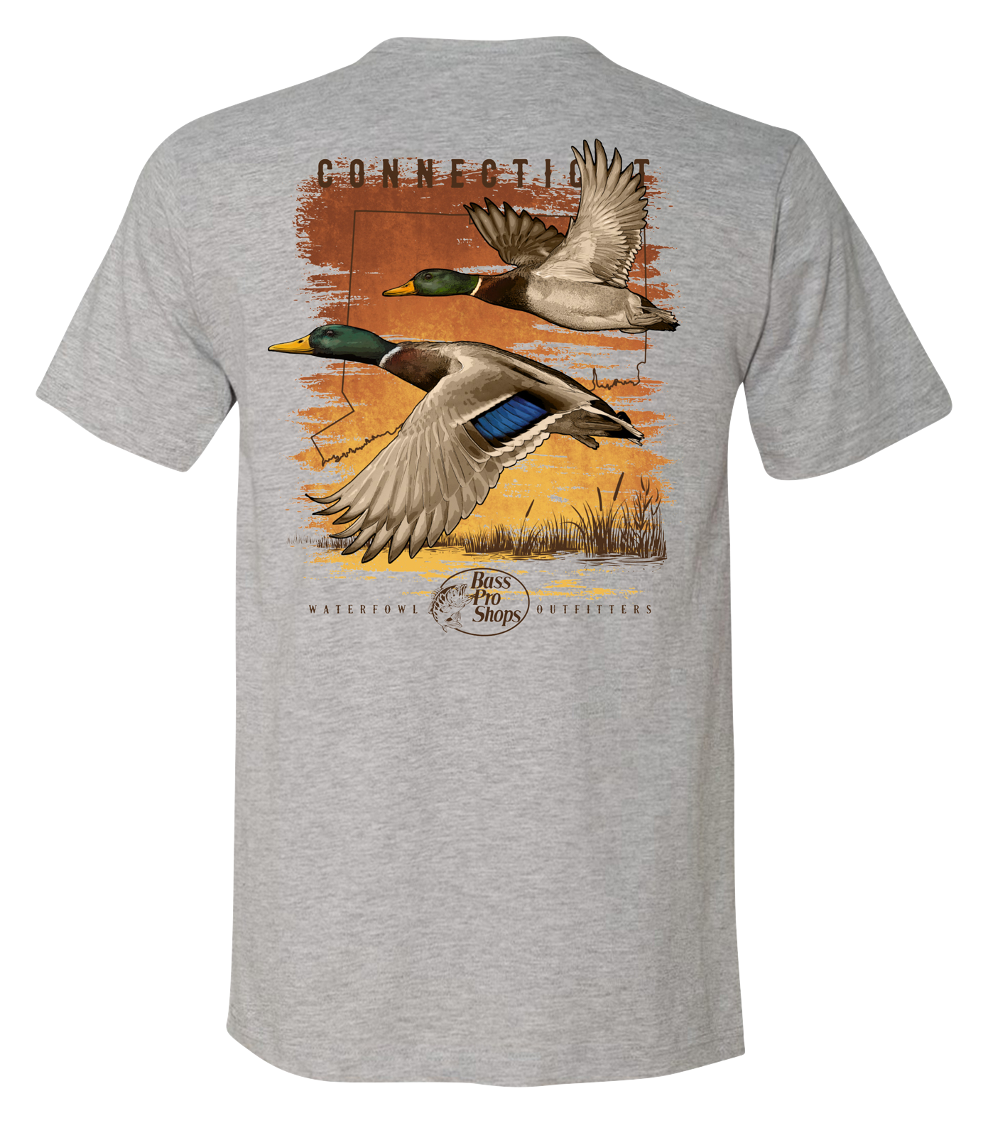 Image of Bass Pro Shops Mallard Sunrise Short-Sleeve T-Shirt for Men - CT/Heather Gray